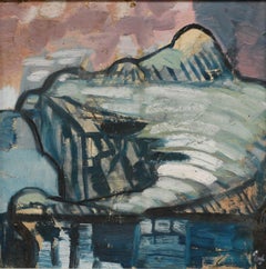 Ewart Johns (1923-2013) - Olio della metà del XX secolo con cornice, L'isola
