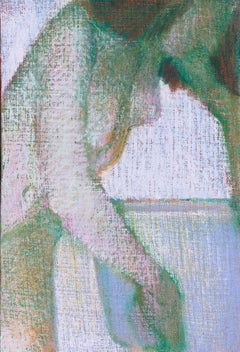 Nude oil pastel drawing by mid 20th Century British artist Ewart Johns