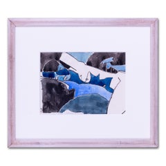 Painted nude in blues and whites by modern British artist Ewart Johns