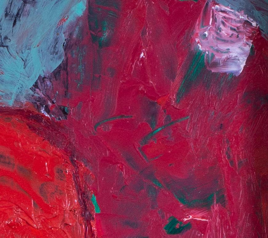 Portrait of young woman in red hat by Modern British artist Ewart Johns 4