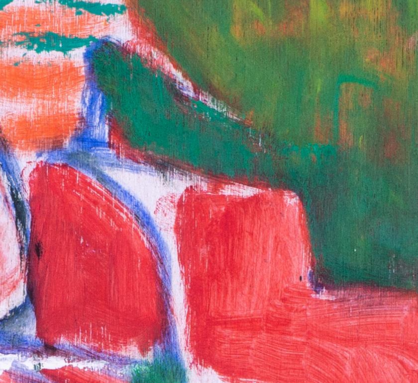 Paysage rouge et arbres, Toscane, de l'artiste Modern British Ewart Johns en vente 1