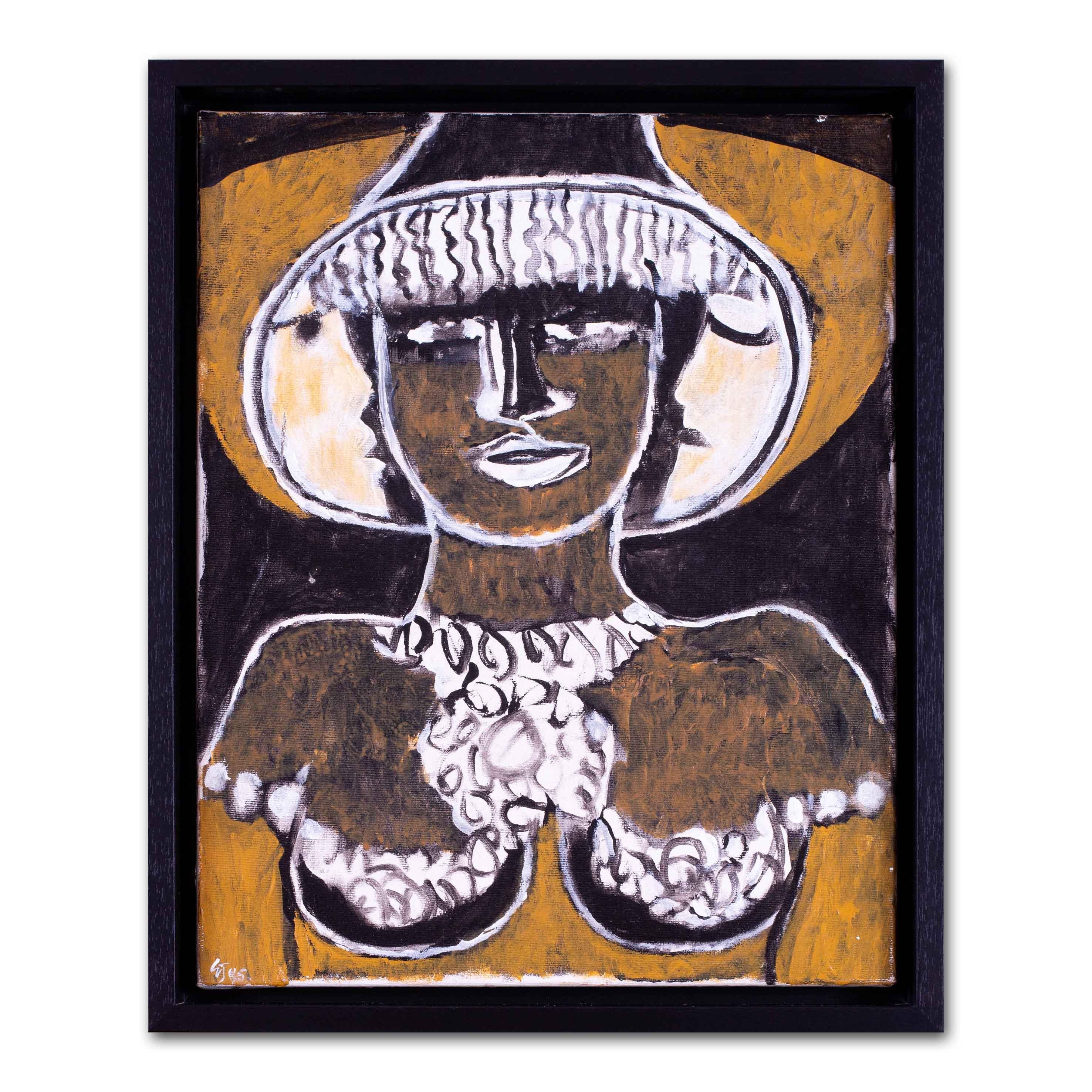 Auffallendes abstraktes Porträt des Modern British Künstlers Ewart Johns 'Black Hecate' im Angebot 1