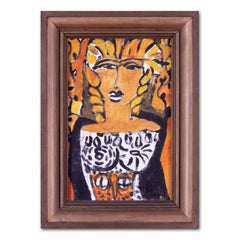 Portrait abstrait saisissant de l'artiste Modern British Ewart Johns représentant "Athene" en 1995.