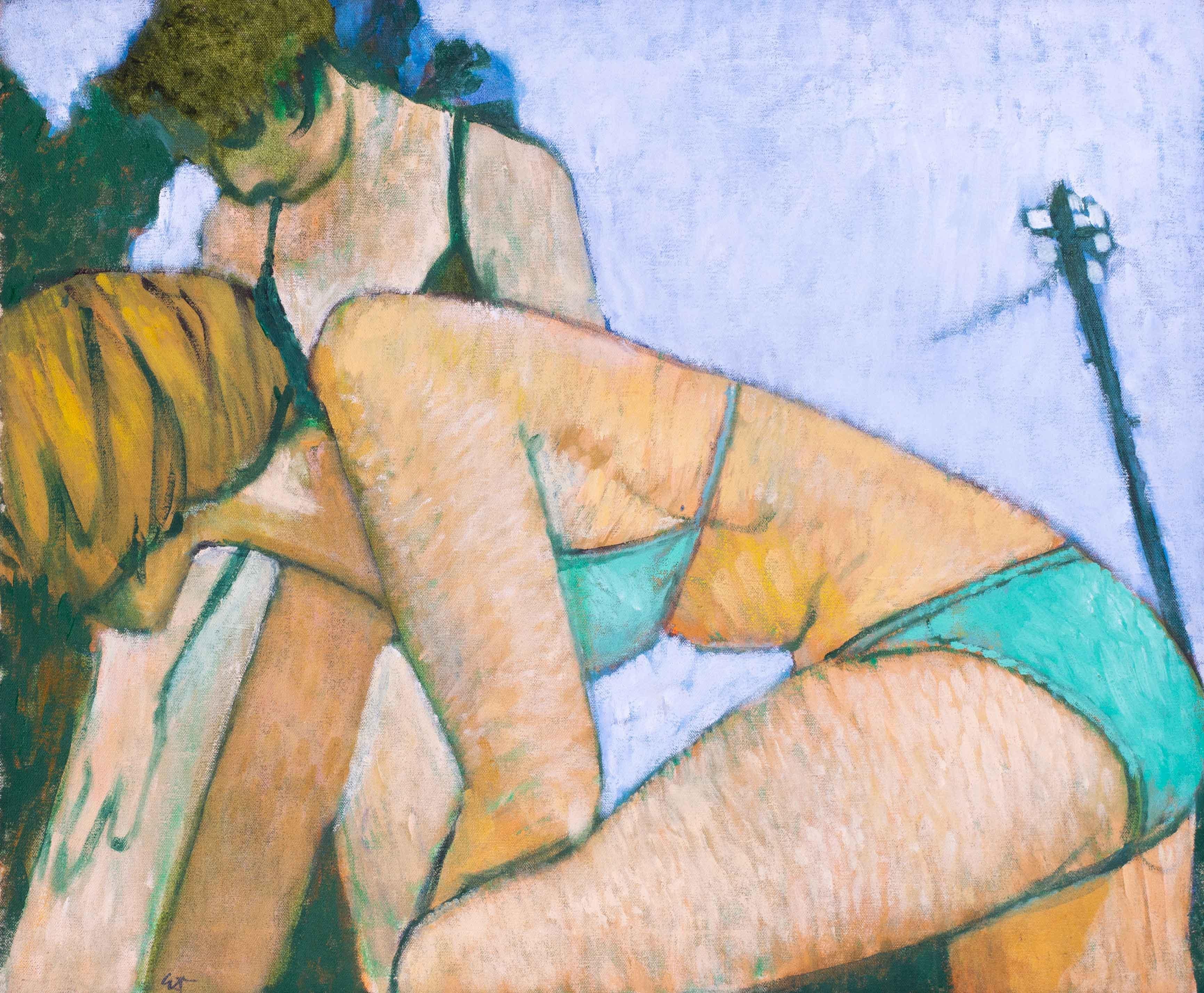 Dos chicas en bañador del artista Modern British Ewart Johns 3