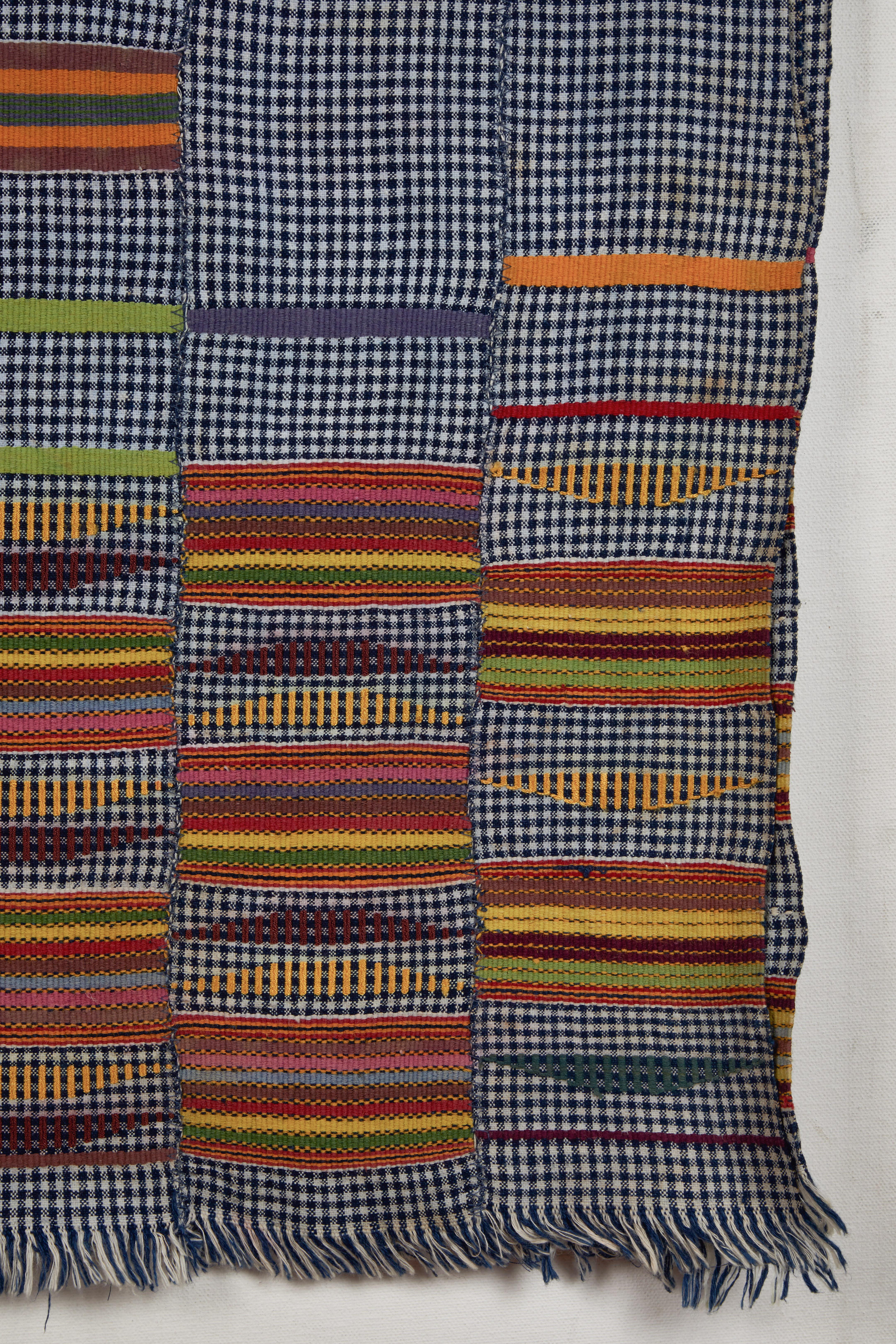 Ghanaian Ewe Cotton Stripweave Bedcover For Sale