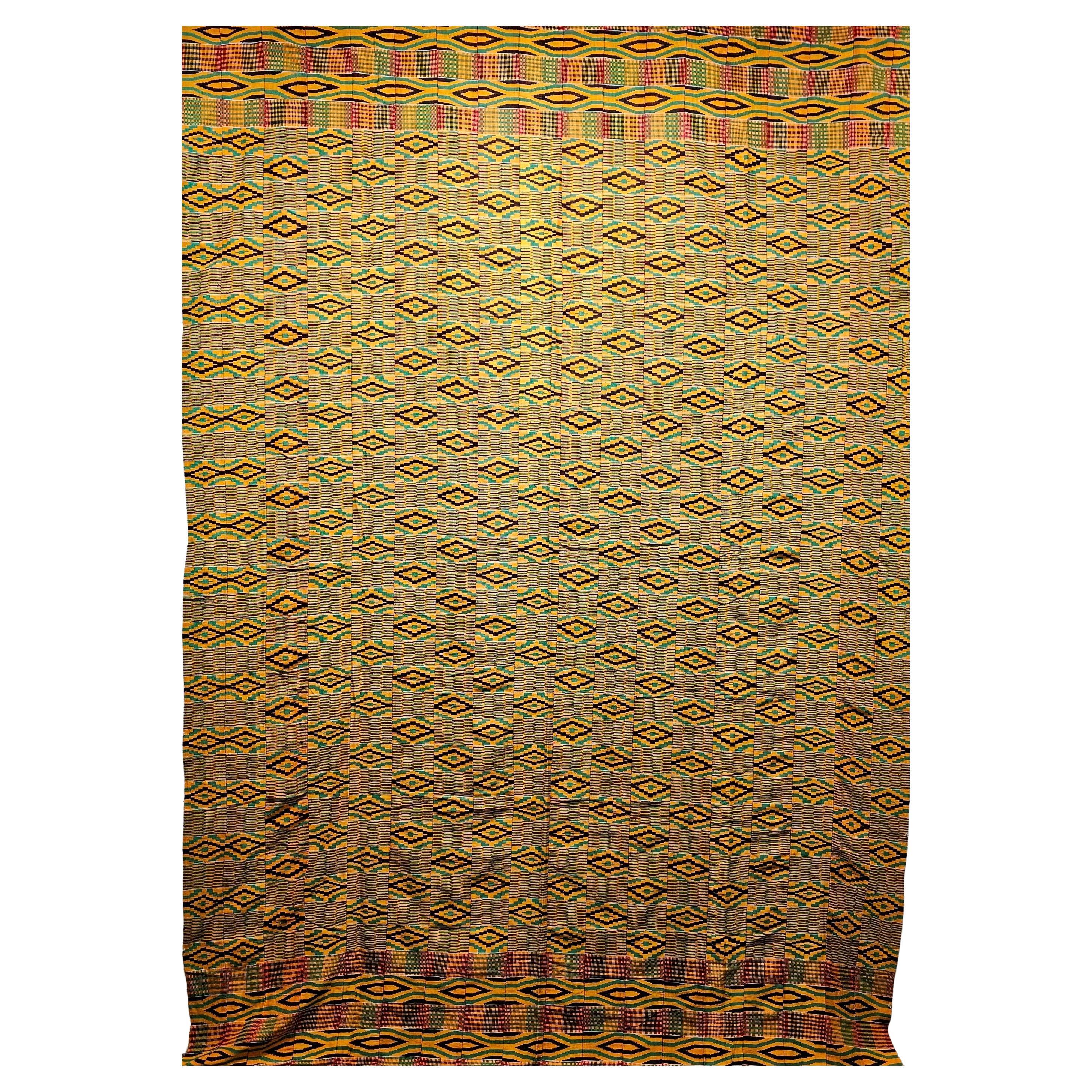 Ewe Kente Cloth of Ashante Tribe Woven Textile