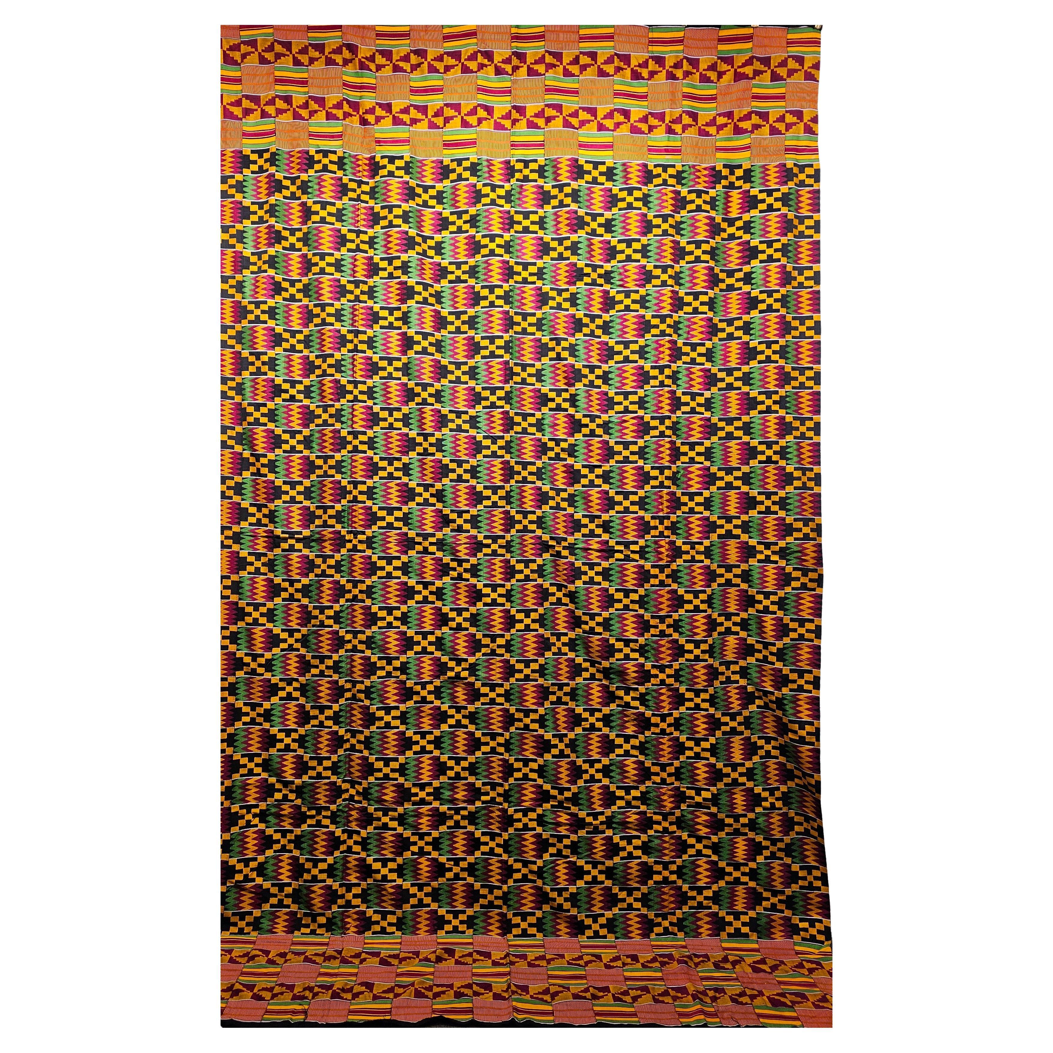 Ewe Kente Cloth of Ashante Tribe Woven Textile