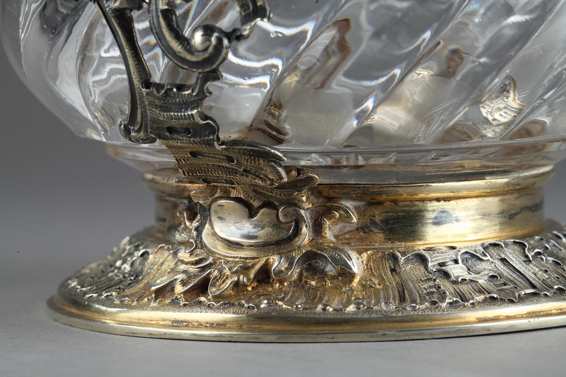 Ewer in Silver and Crystal, Late 19th Century 5
