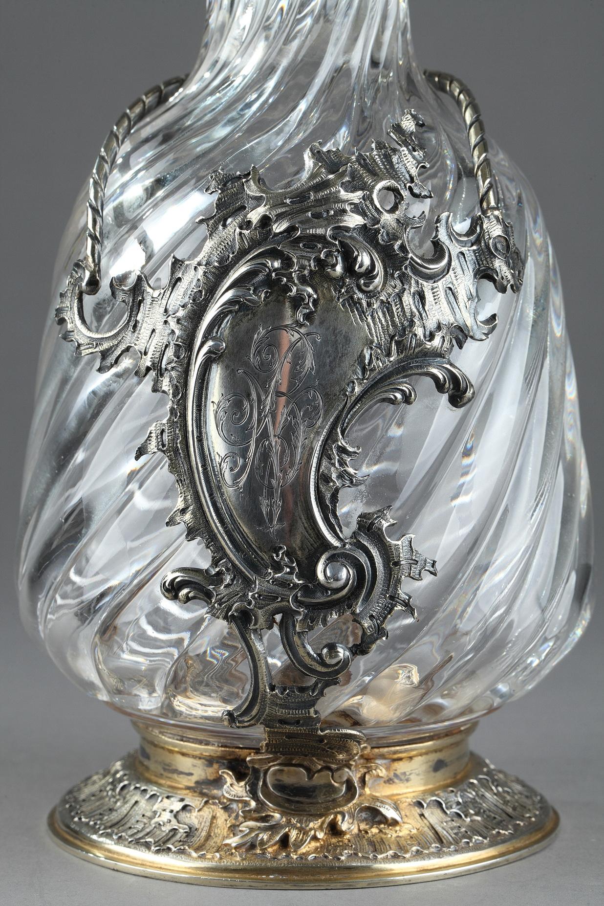 Ewer in Silver and Crystal, Late 19th Century 1