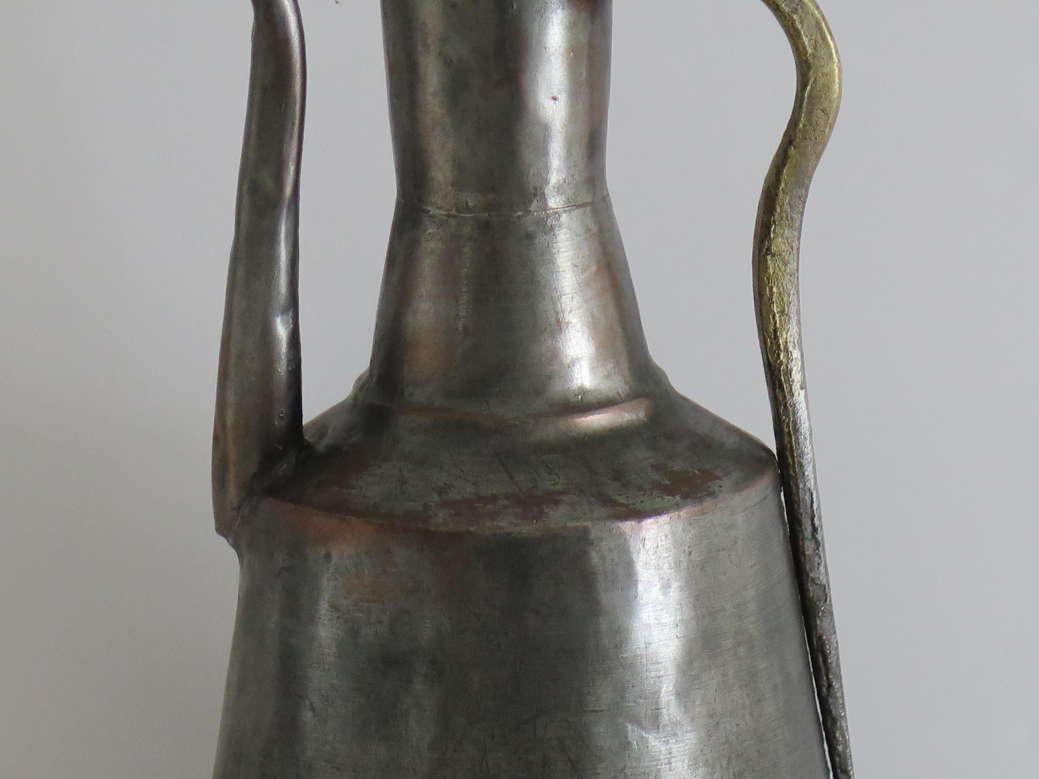 Ewer or Pitcher tinned Copper Turkish / Middle Eastern, Early 19th Century For Sale 4