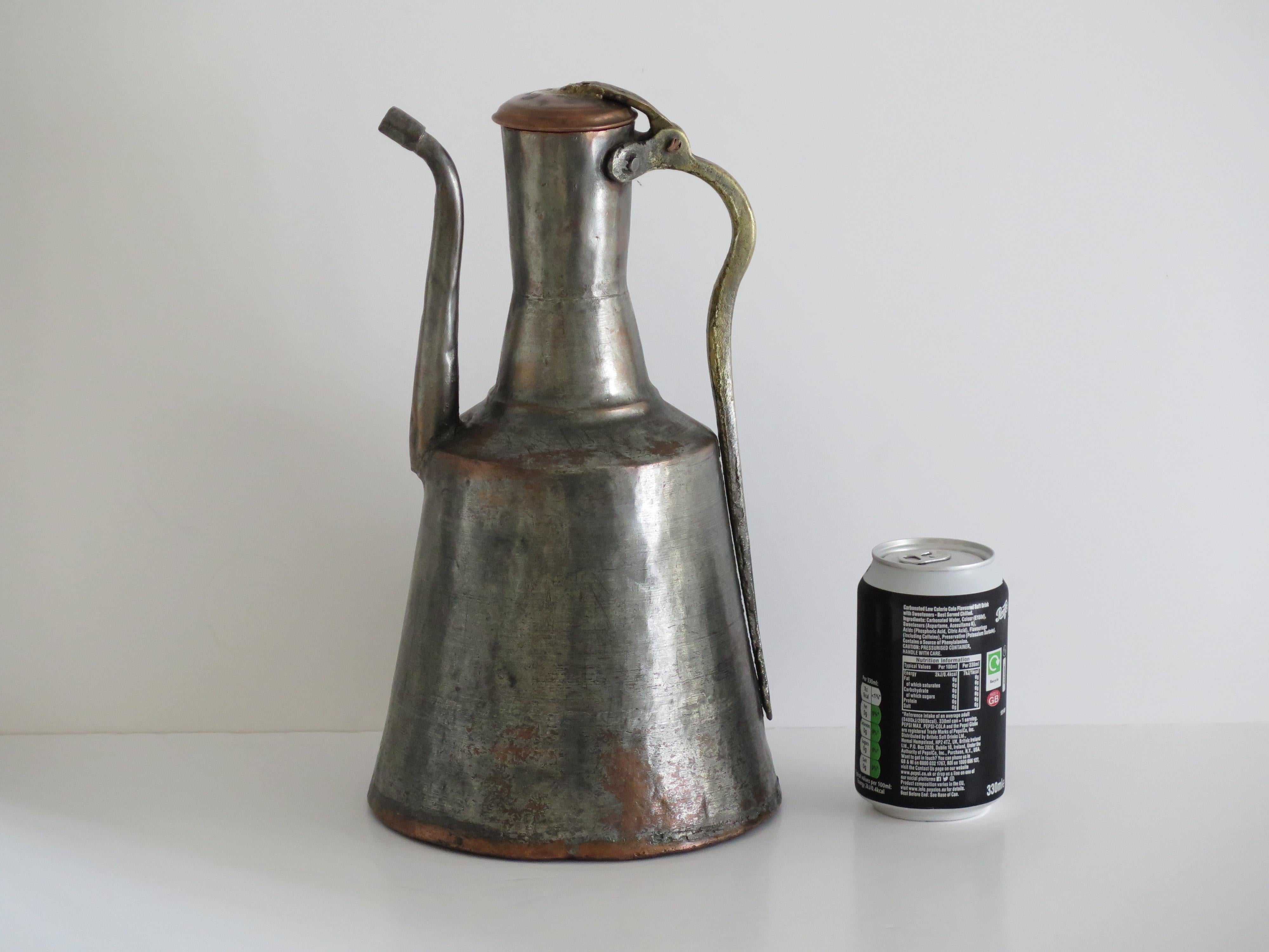 Ewer or Pitcher tinned Copper Turkish / Middle Eastern, Early 19th Century For Sale 11