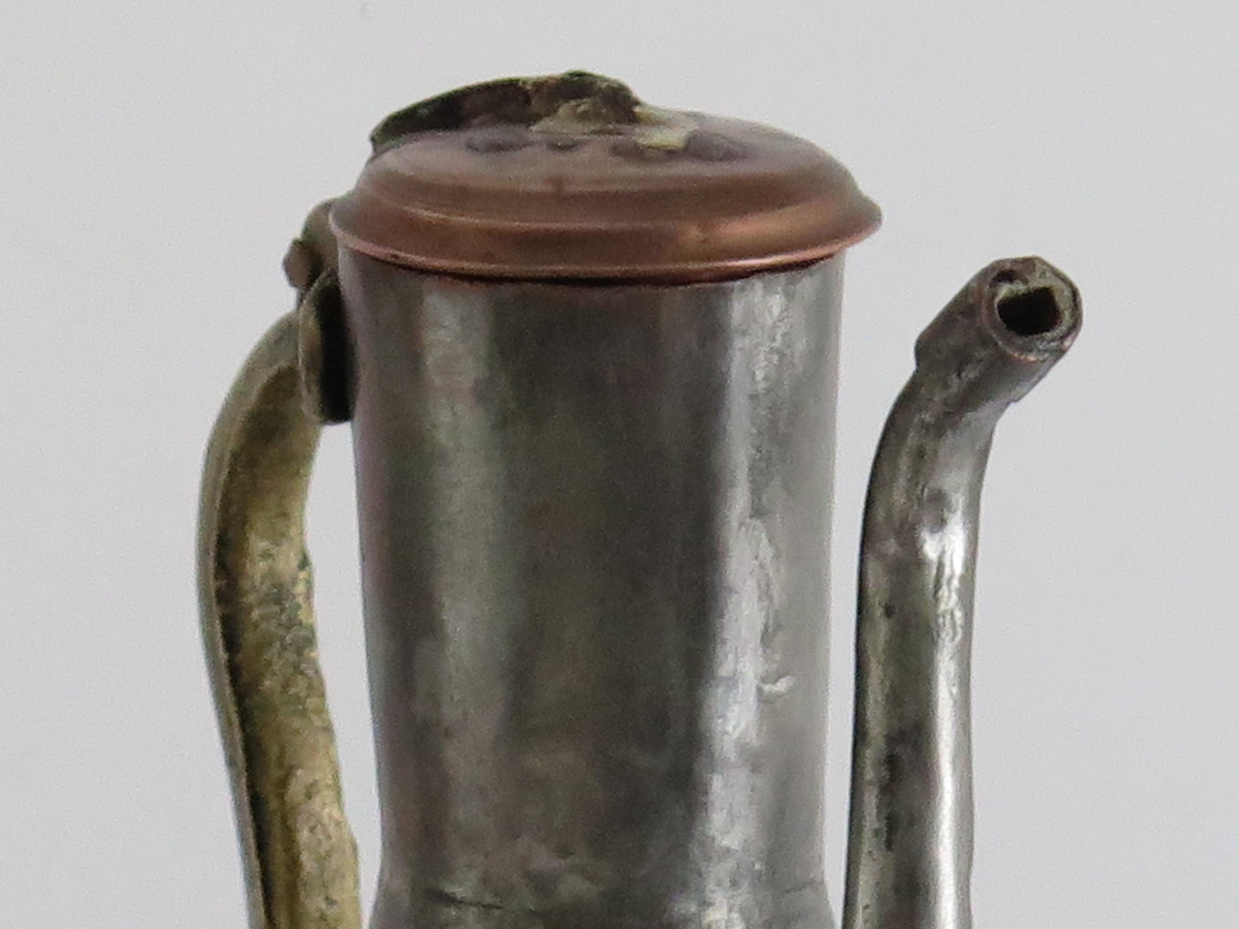 Hand-Crafted Ewer or Pitcher tinned Copper Turkish / Middle Eastern, Early 19th Century For Sale