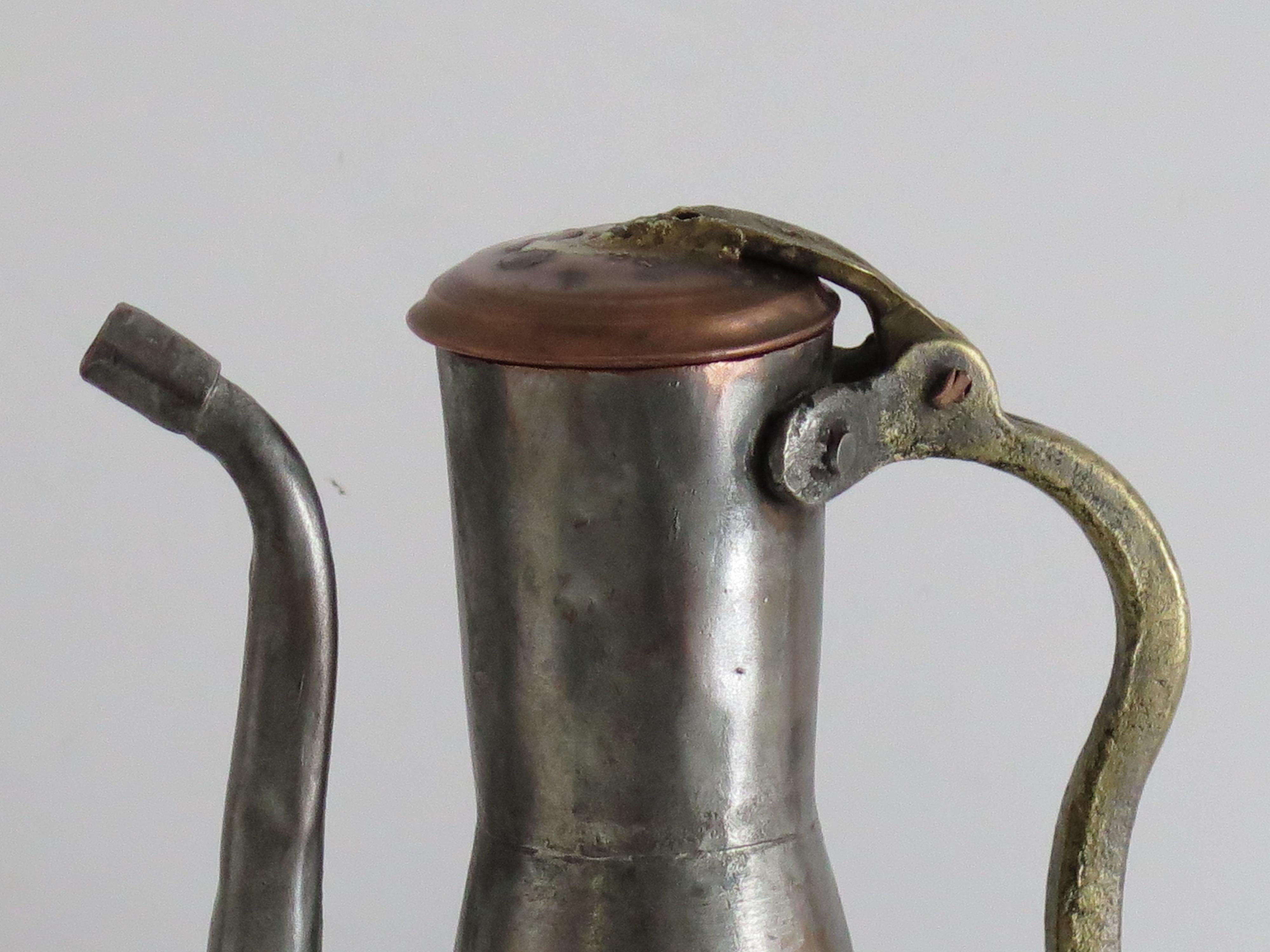 Ewer or Pitcher tinned Copper Turkish / Middle Eastern, Early 19th Century For Sale 2