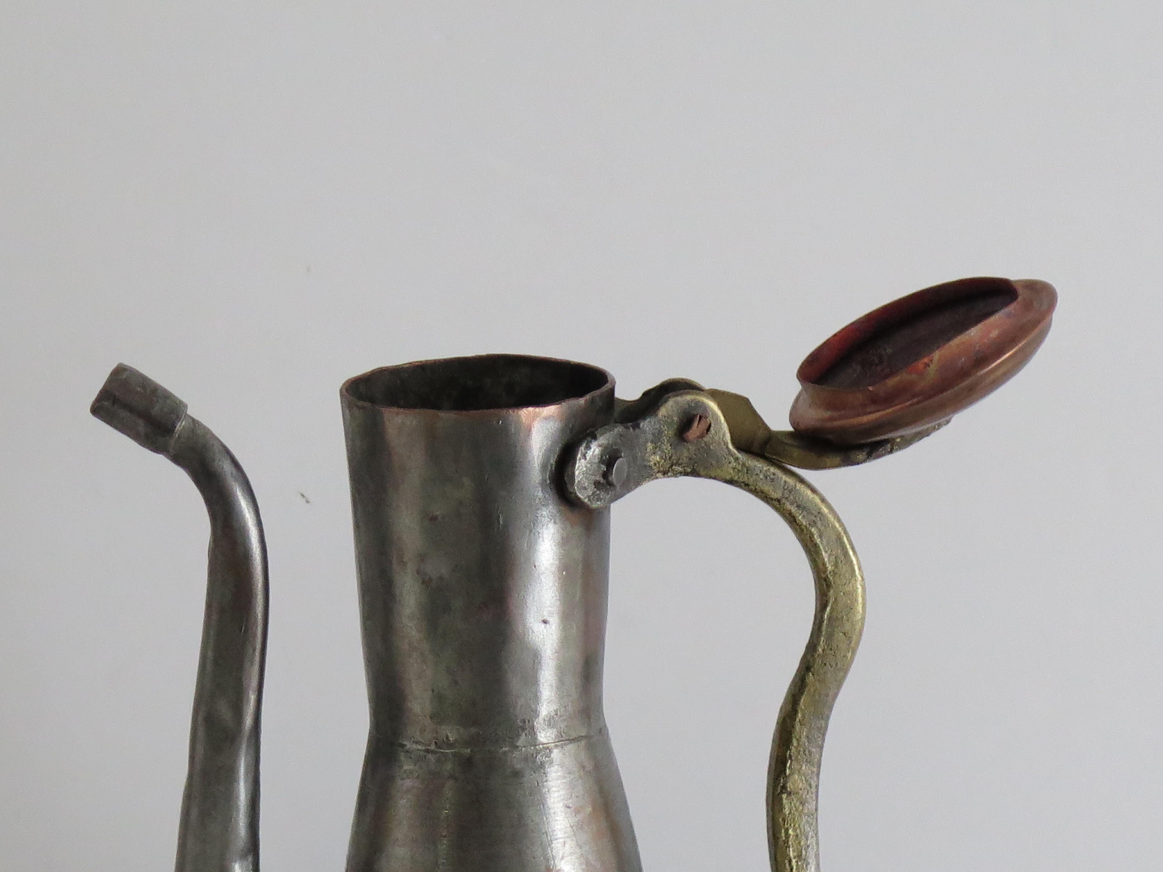 Ewer or Pitcher tinned Copper Turkish / Middle Eastern, Early 19th Century For Sale 3