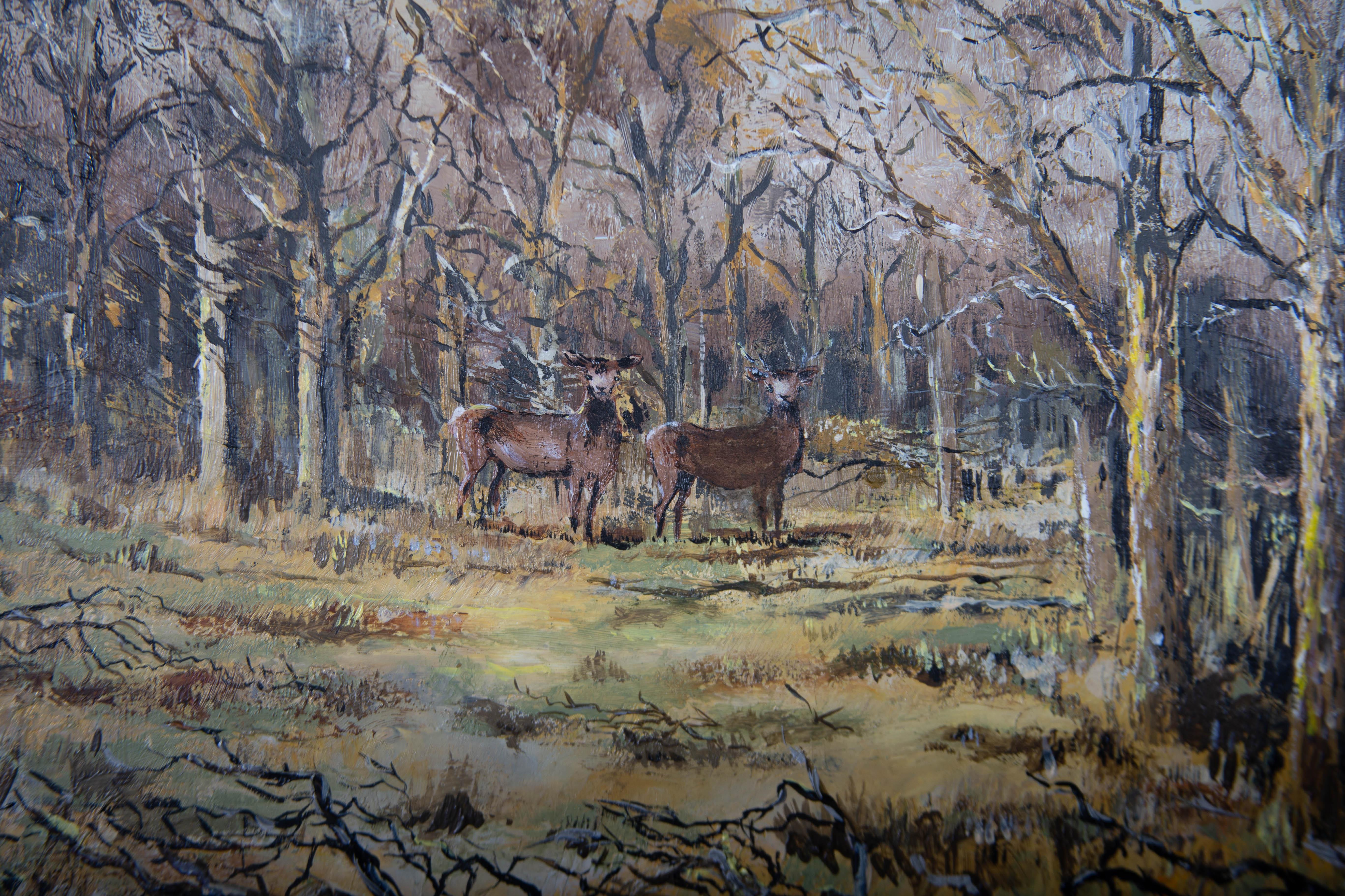 E.W.H. Smith - 1978 Oil, Stag in a Woodland Clearing 1