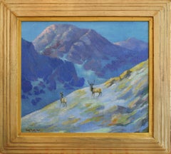 Alarmed Oil Painting on Canvas by Ewing Flying Iron, Signed, 1928