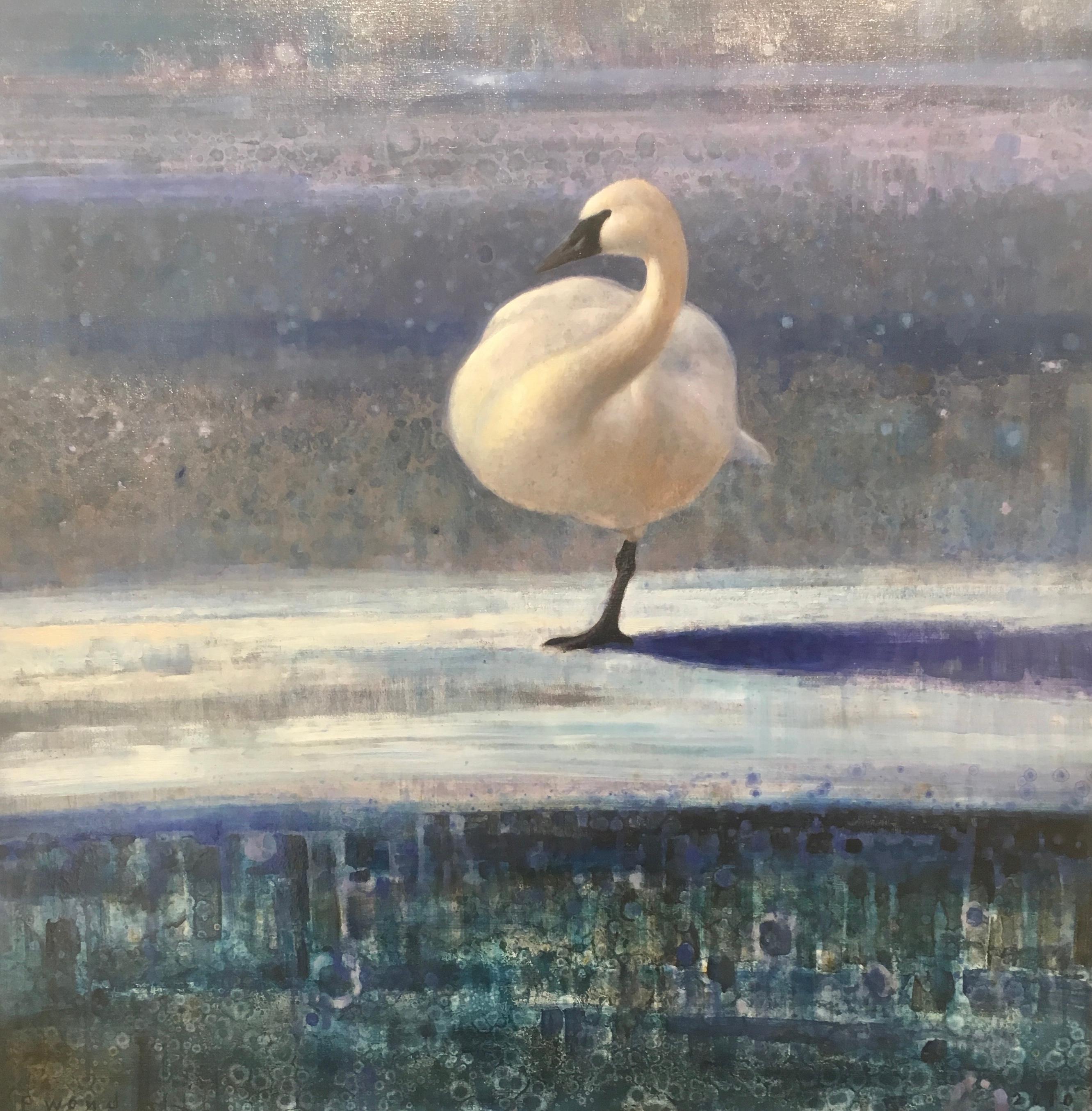 Ewoud de Groot Animal Painting - Winter Swan