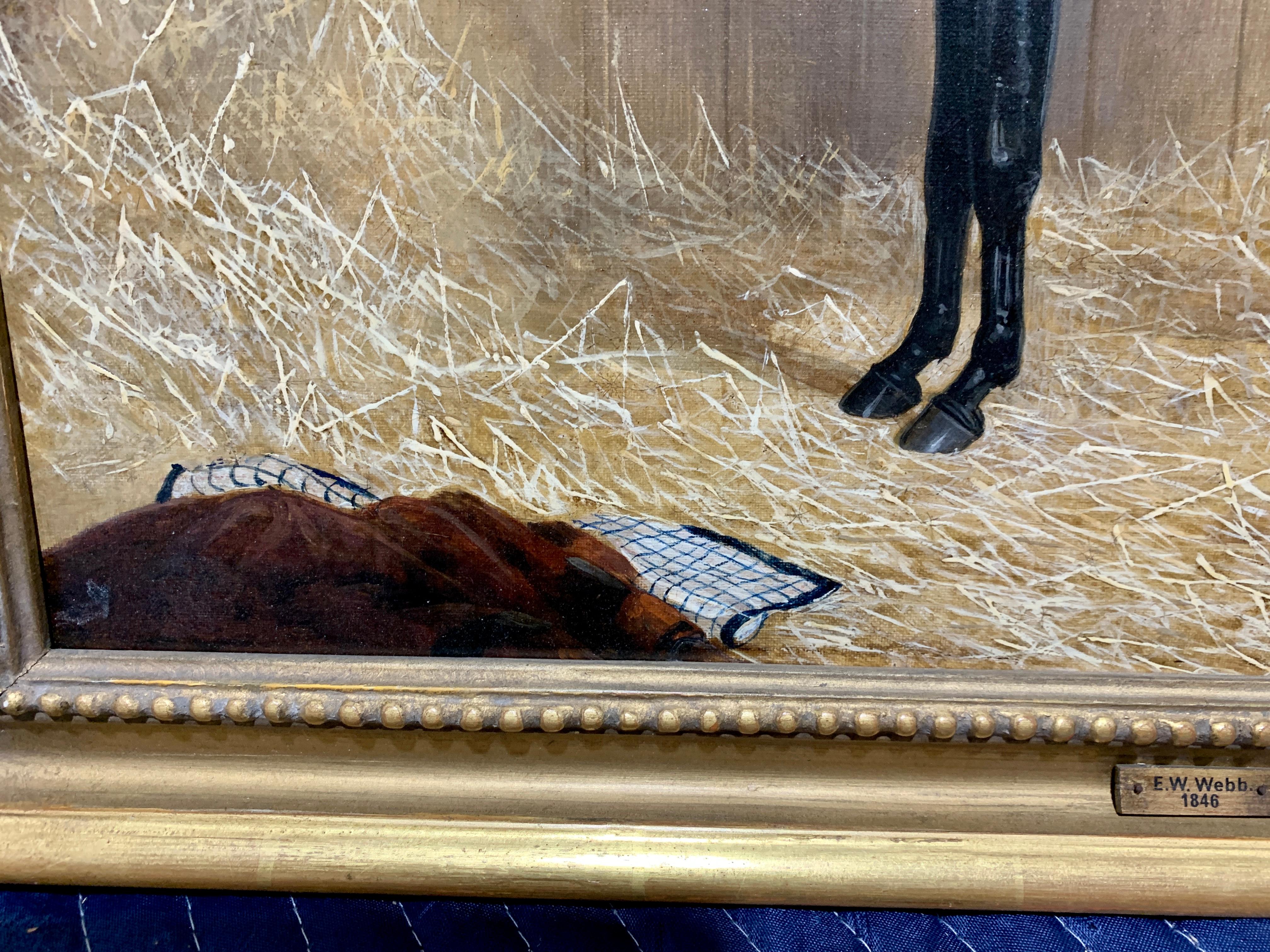 E.W Webb was a 19th English century painter of horses and animal subjects. He exhibited across the country, most notably at the Royal Academy and the British Institute. Six animal subjects exhibited in the 1830s at the Royal Academy were also his.