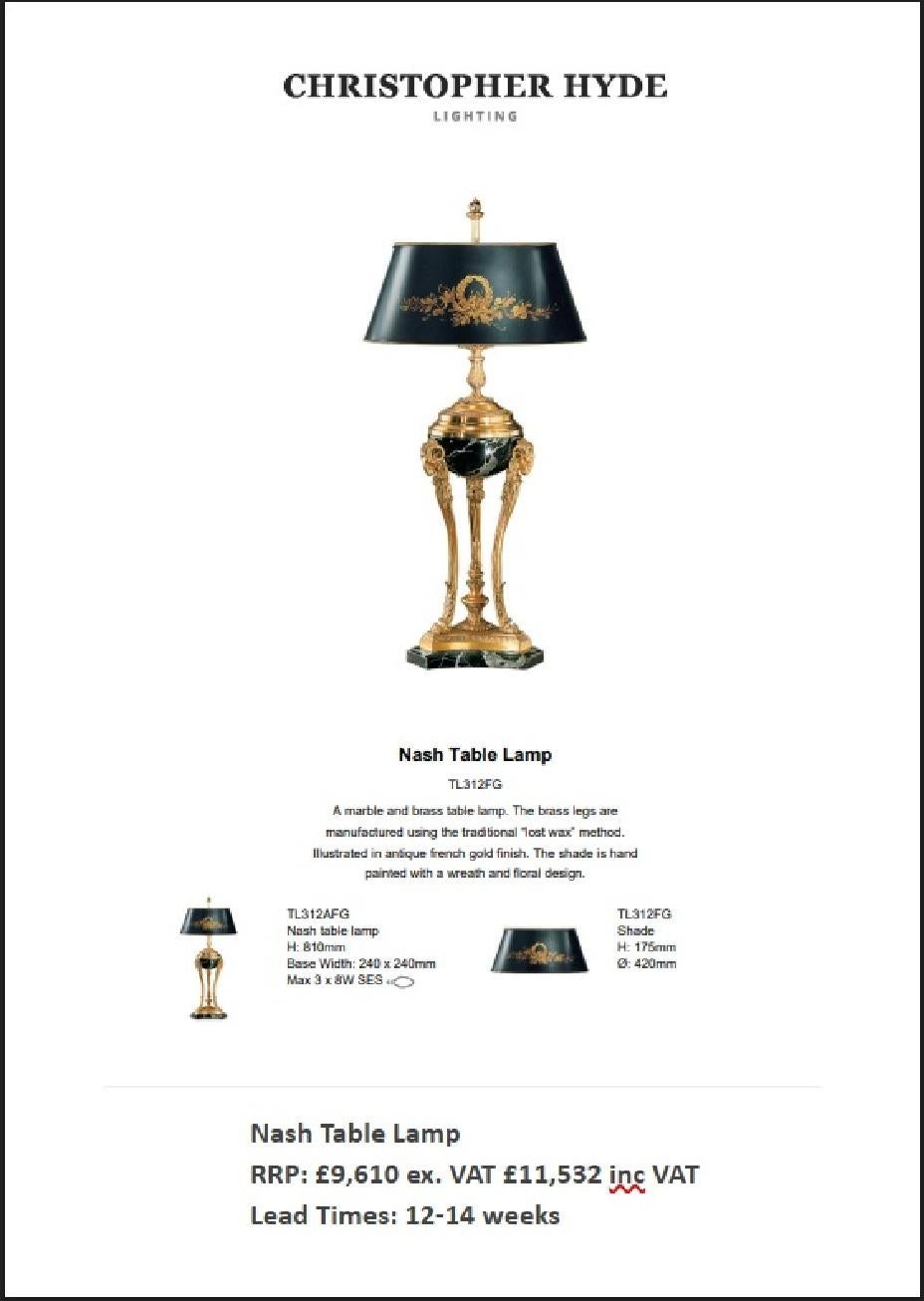 Regency EX DiSPLAY CHRISTOPHER HYDE NASH TABLE LAMP EXCLUDING SHADE For Sale