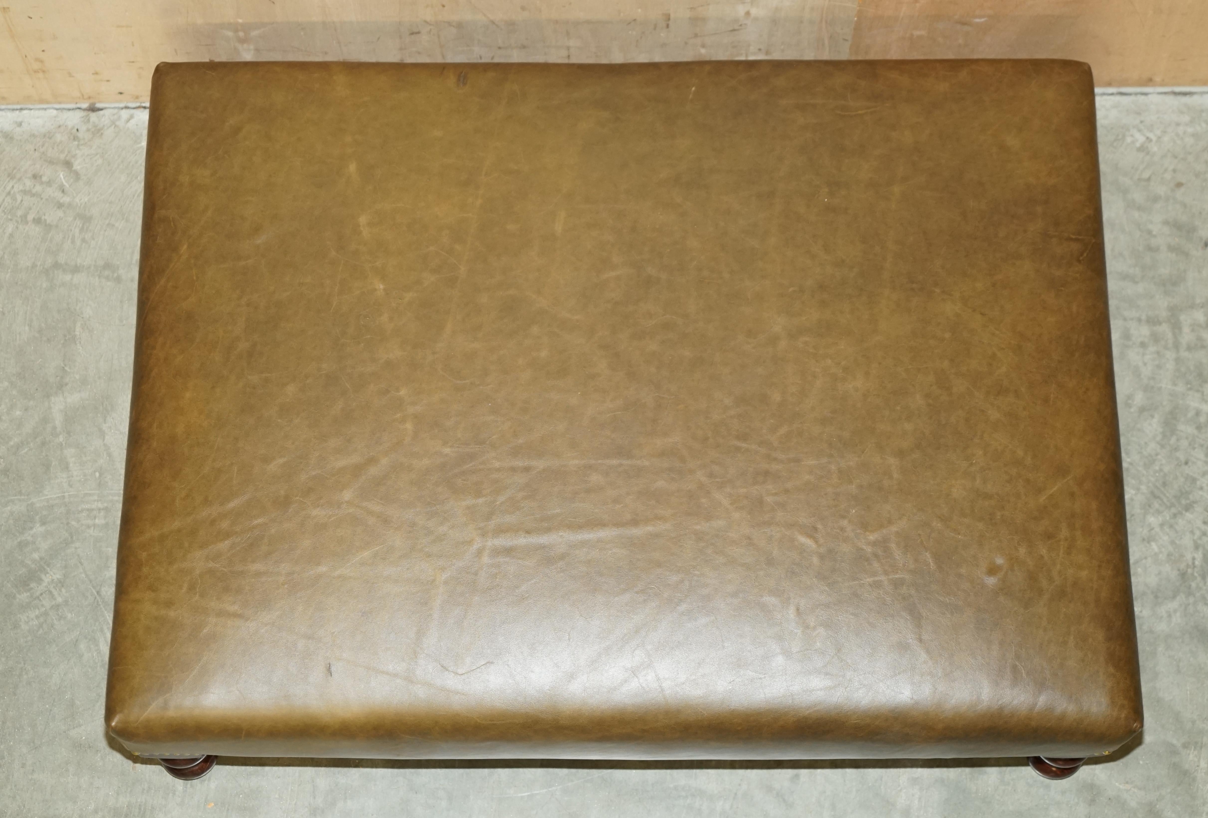 EX DISPLAY GEORGE SMiTH HERITAGE BROWN LEATHER OTTOMAN FOOTSTOOL 1