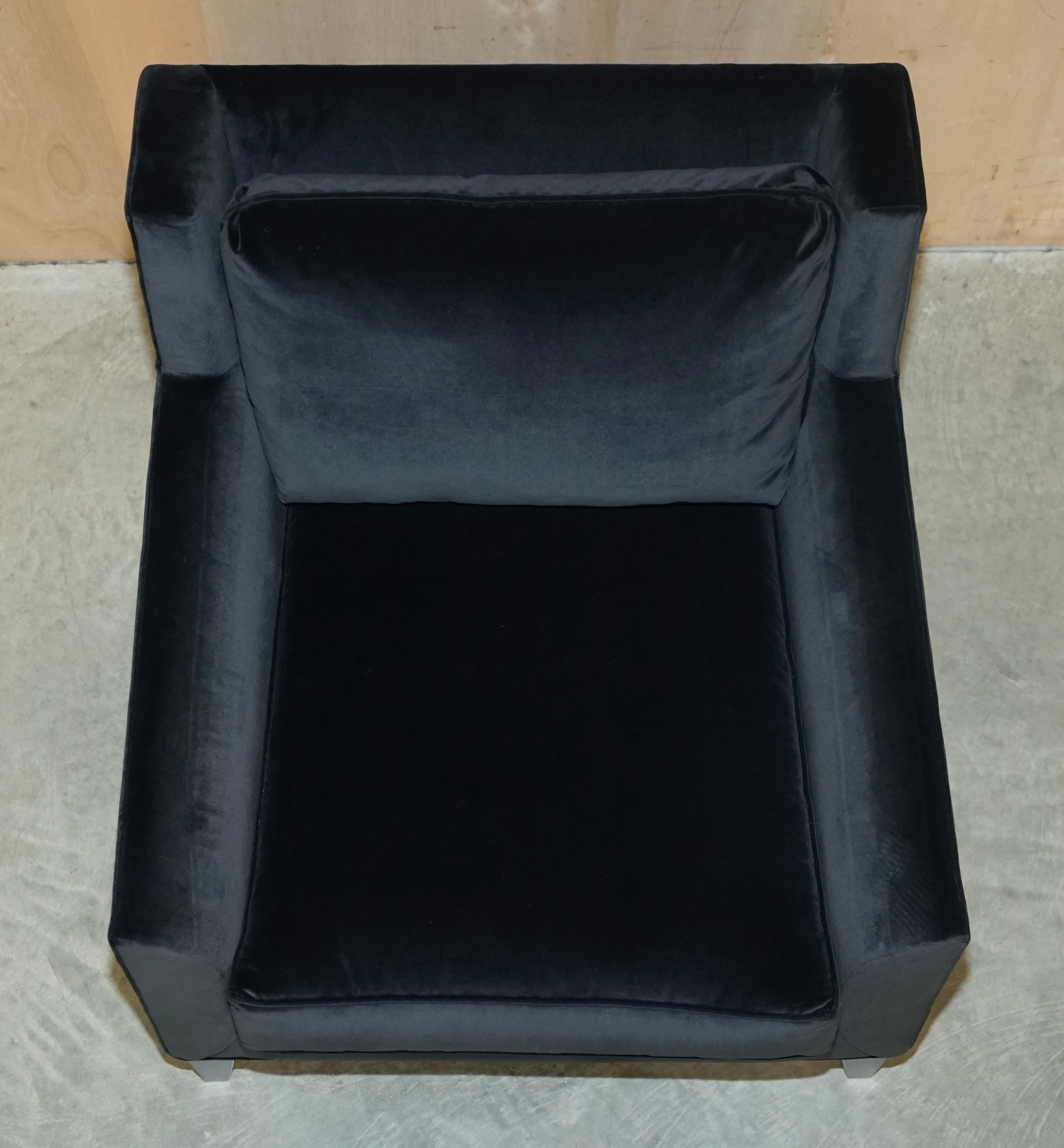 Ex Display Ralph Lauren Art Deco Black Nero Velvet Armchair For Sale 3