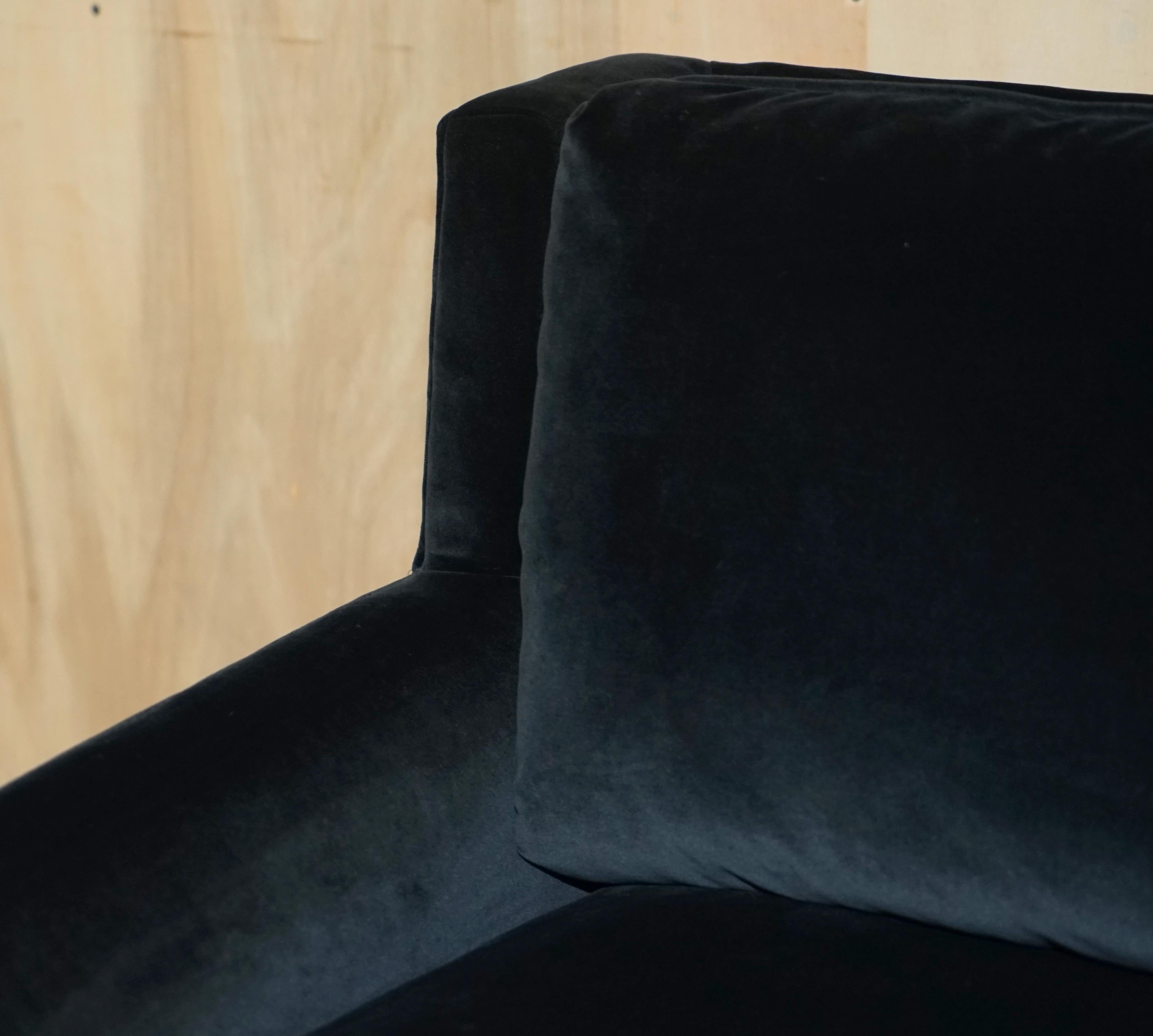 Ex Display Ralph Lauren Art Deco Black Nero Velvet Armchair For Sale 6
