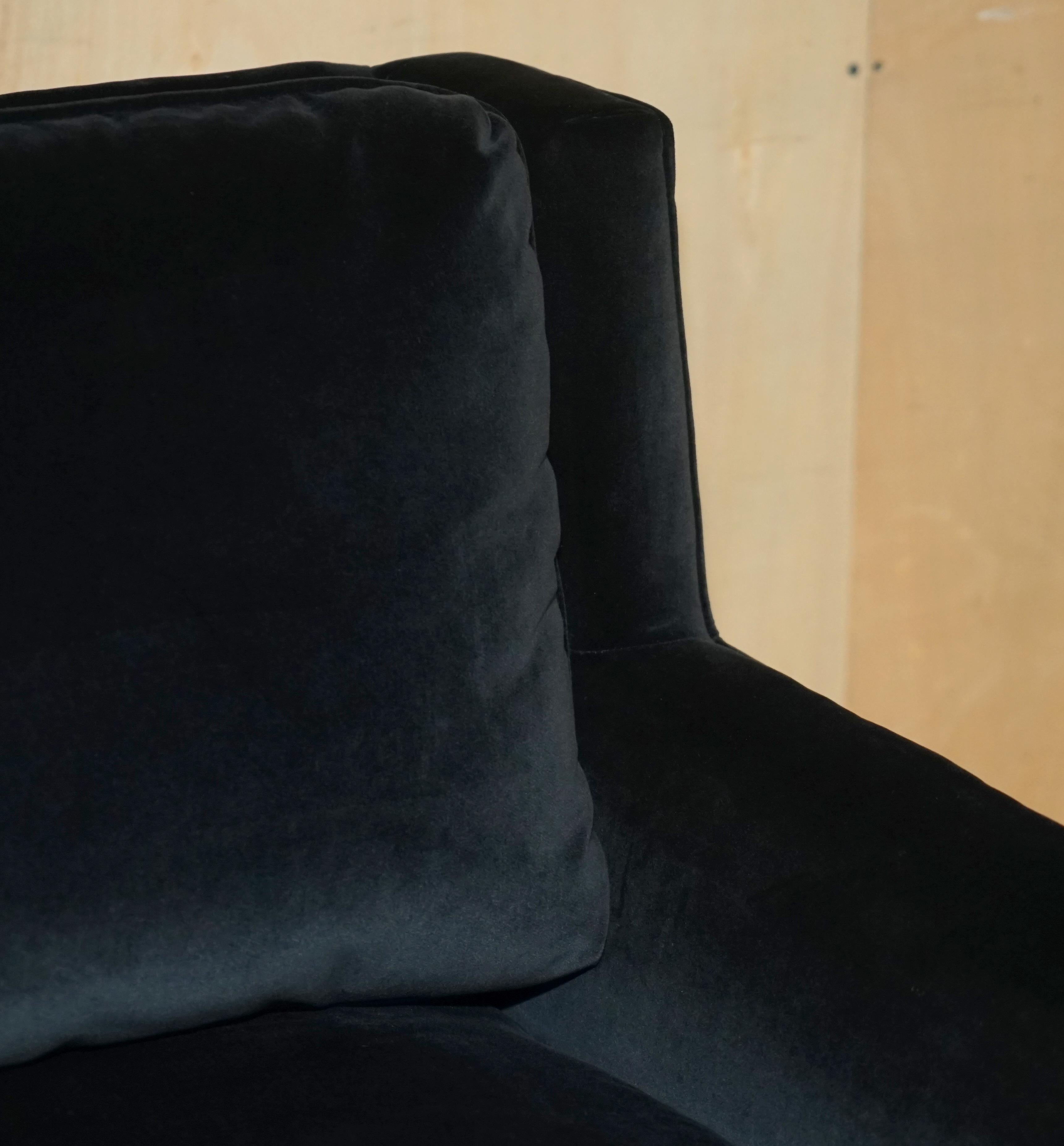 Ex Display Ralph Lauren Art Deco Black Nero Velvet Armchair For Sale 7