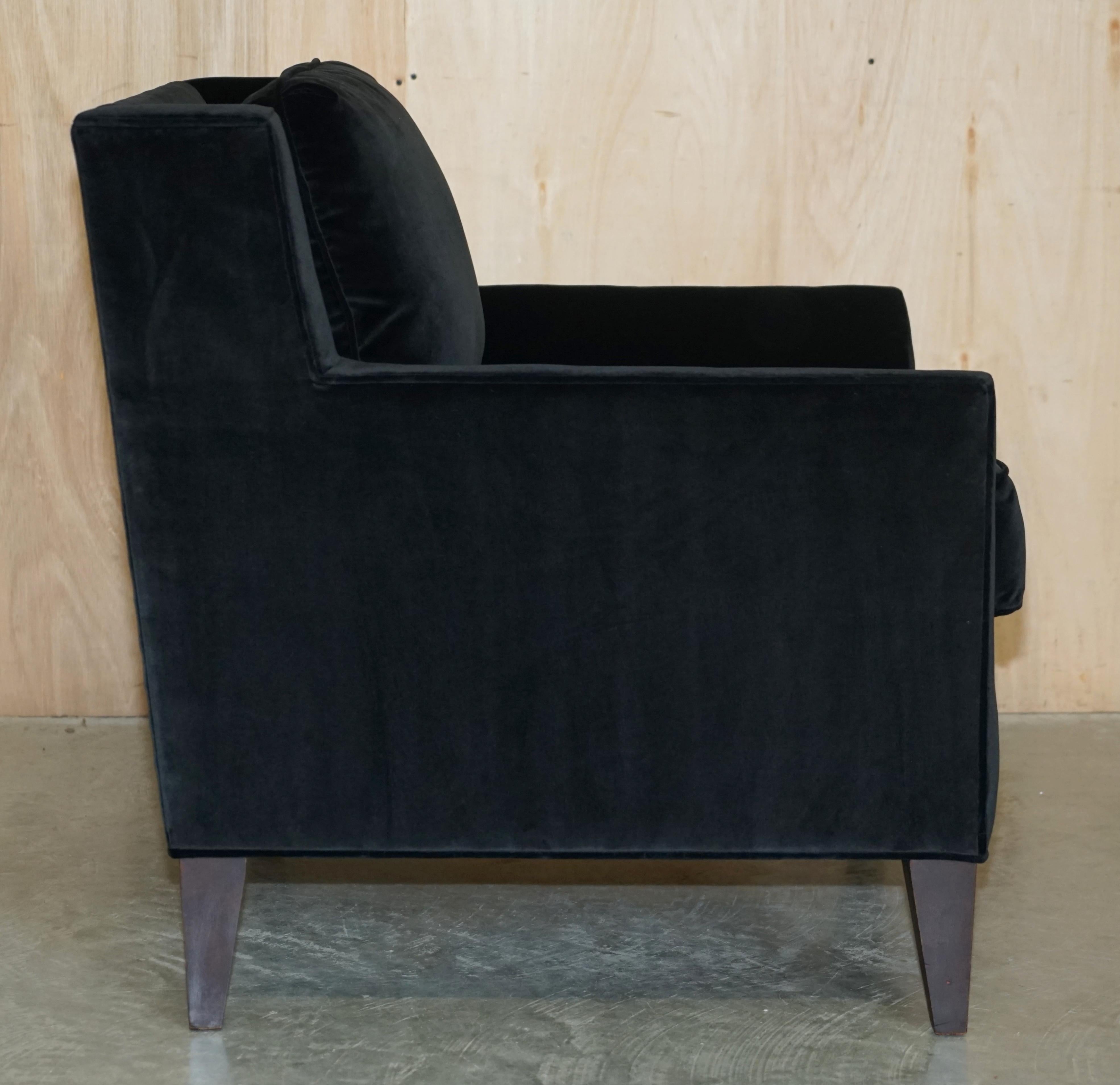 Ex Display Ralph Lauren Art Deco Black Nero Velvet Armchair For Sale 8