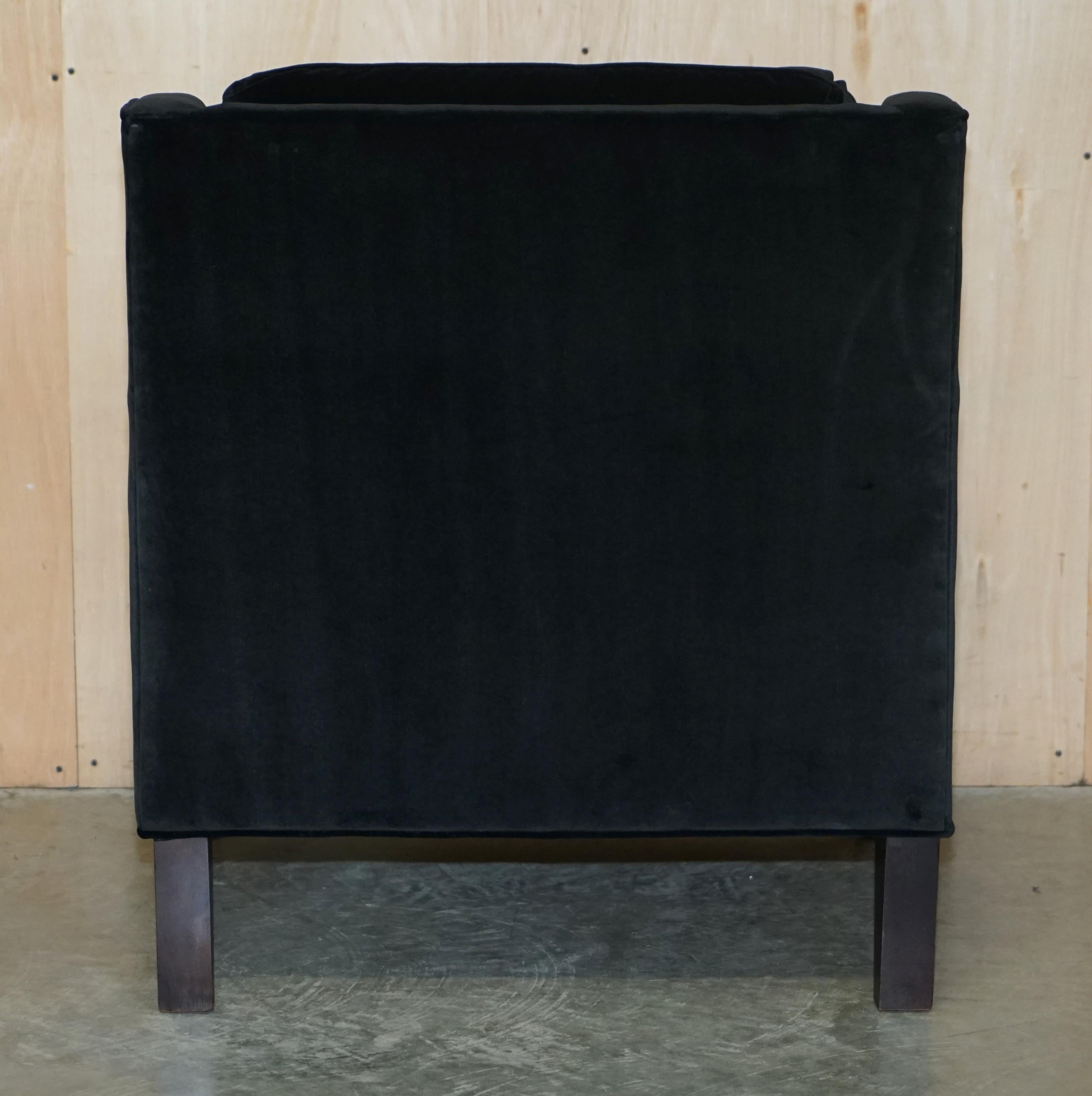 Ex Display Ralph Lauren Art Deco Black Nero Velvet Armchair For Sale 8