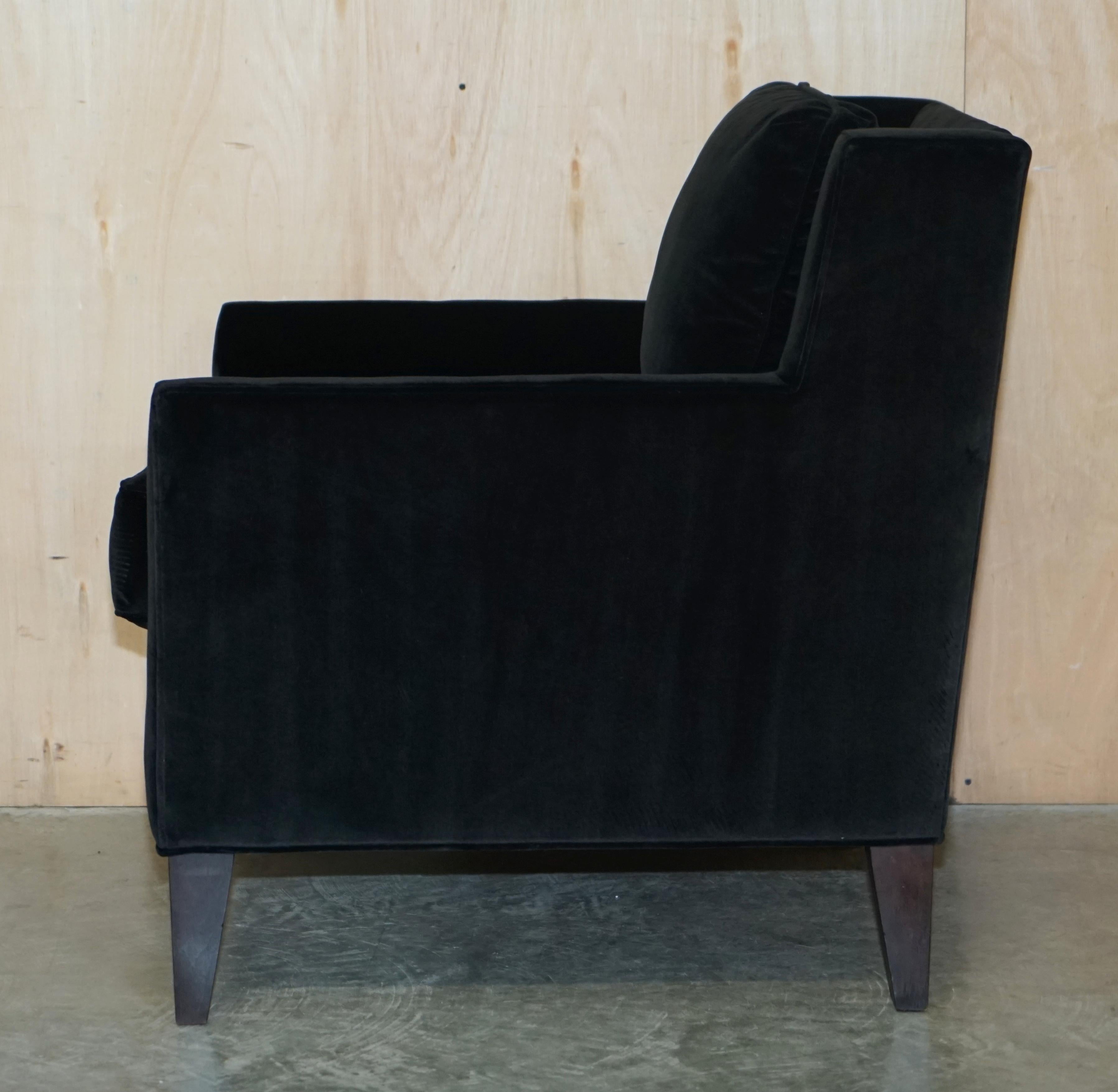 Ex Display Ralph Lauren Art Deco Black Nero Velvet Armchair For Sale 10