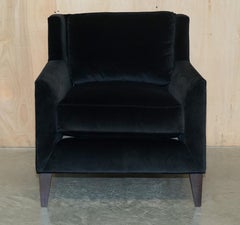 EX DISPLAY RALPH LAUREN ART DECO BLACK NERO VELVET ARMCHAiR
