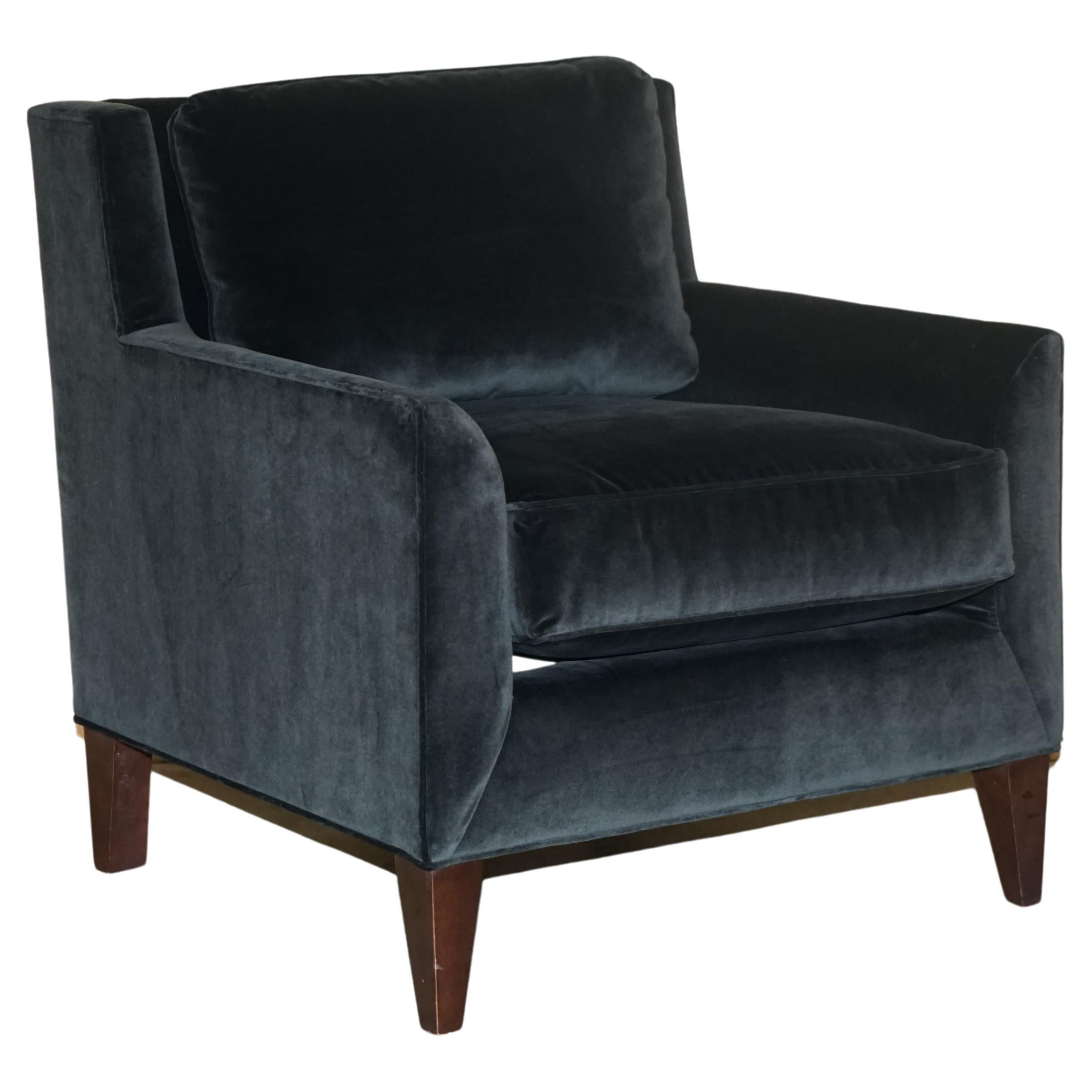 Ex Display Ralph Lauren Art Deco Black Nero Velvet Armchair For Sale
