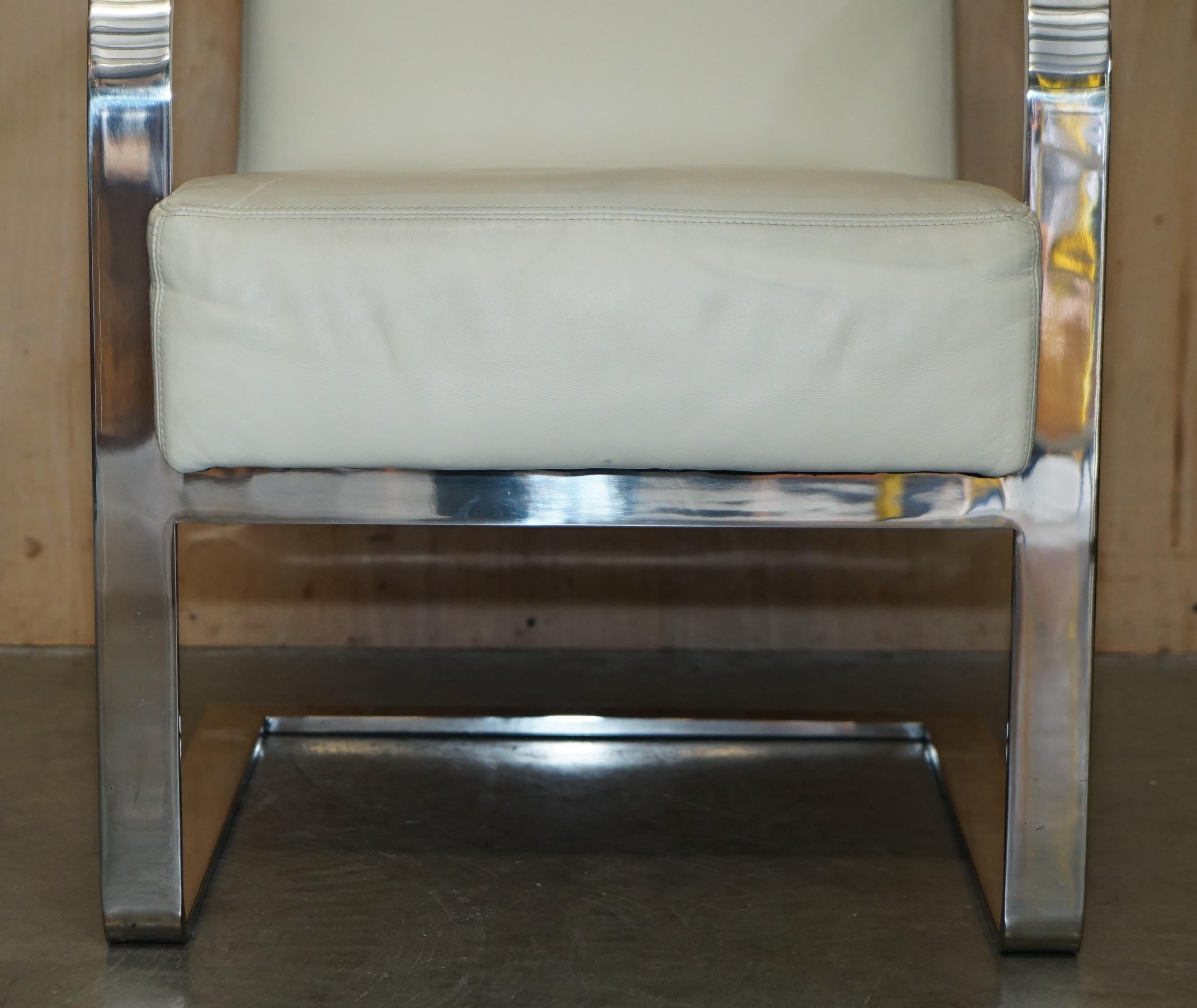 EX DiSPLAY RALPH LAUREN DESIGNER MODERN PENTHOUSE CHROME & LEATHER ARMCHAIR For Sale 1