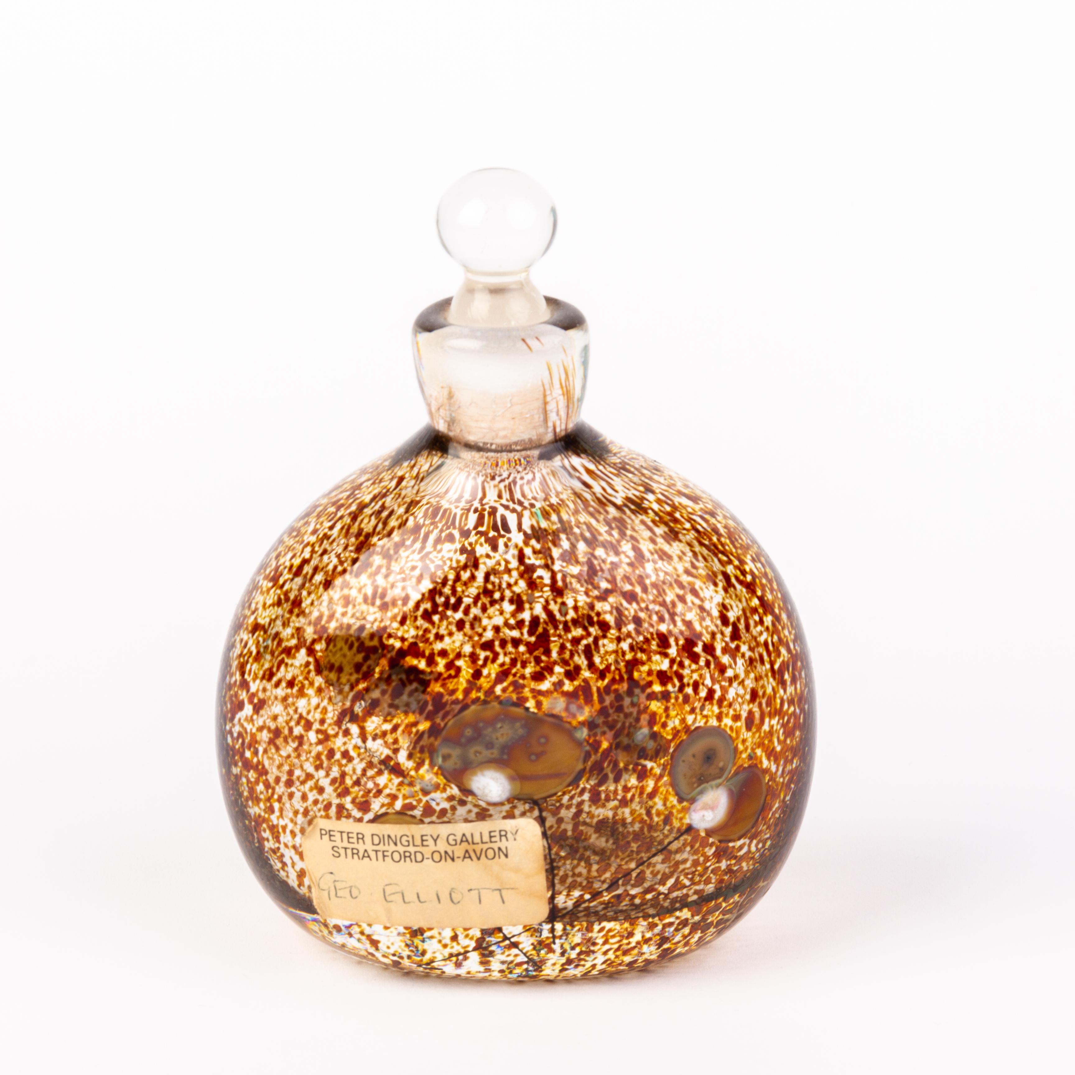 Ex Gallery Exhibition Splatter Glass Perfume Bottle In Good Condition In Nottingham, GB