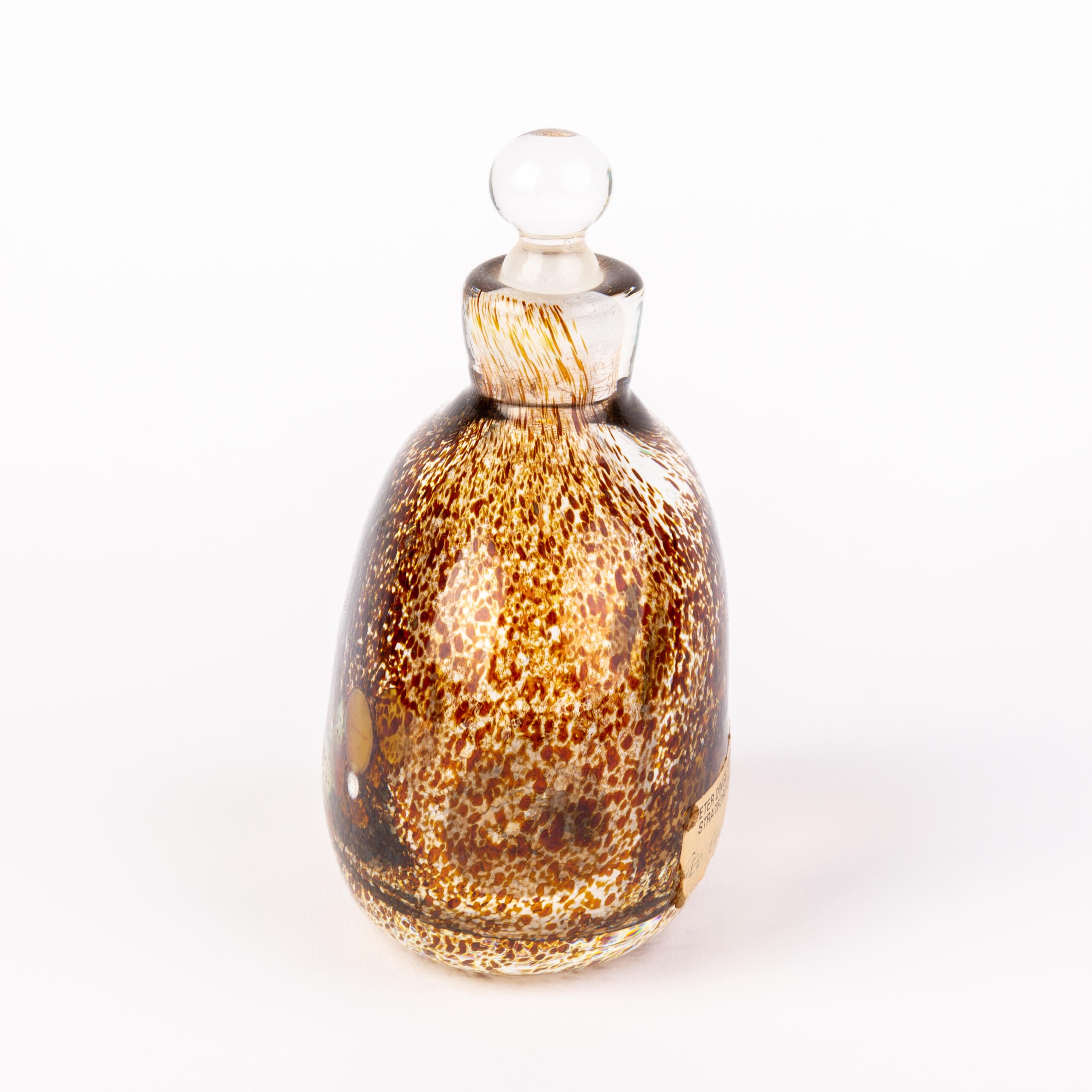 20th Century Ex Gallery Exhibition Splatter Glass Perfume Bottle