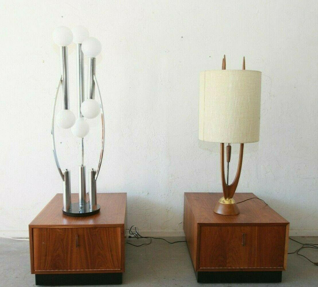 Unknown Ex Large 1970's Mid-Century Modern Space Age Chrome Globe 6 Light Table Lamp