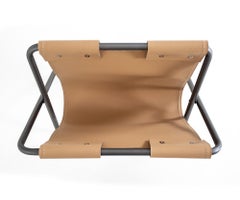 Graphite Metallic and Leather Magazine Rack - Ex Collection