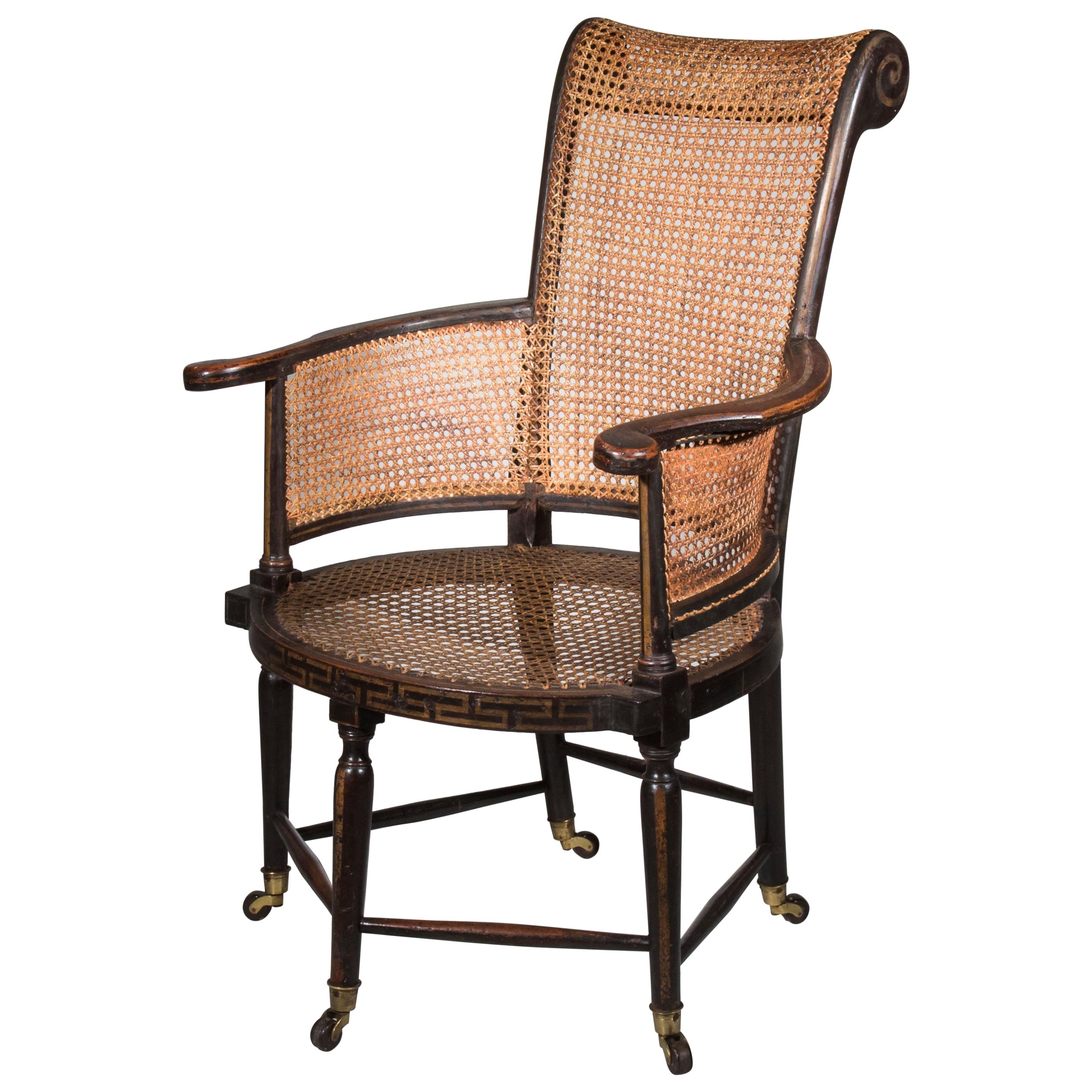 Ex-Nancy Lancaster 19th Century Painted Bergere Armchair