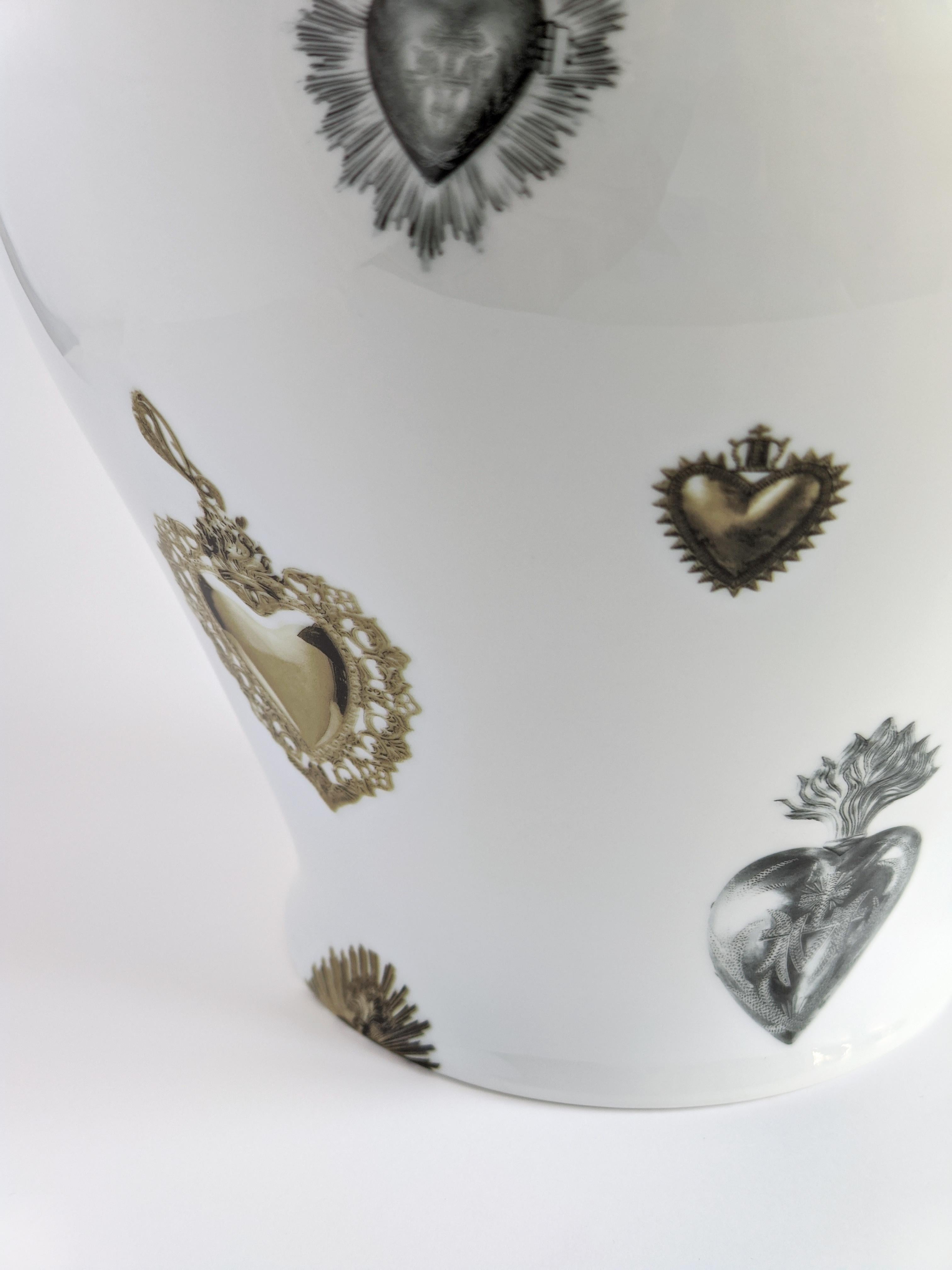 Ex Voto, Contemporary Porcelain Vase with Decorative Design by Vito Nesta In New Condition For Sale In Milano, Lombardia