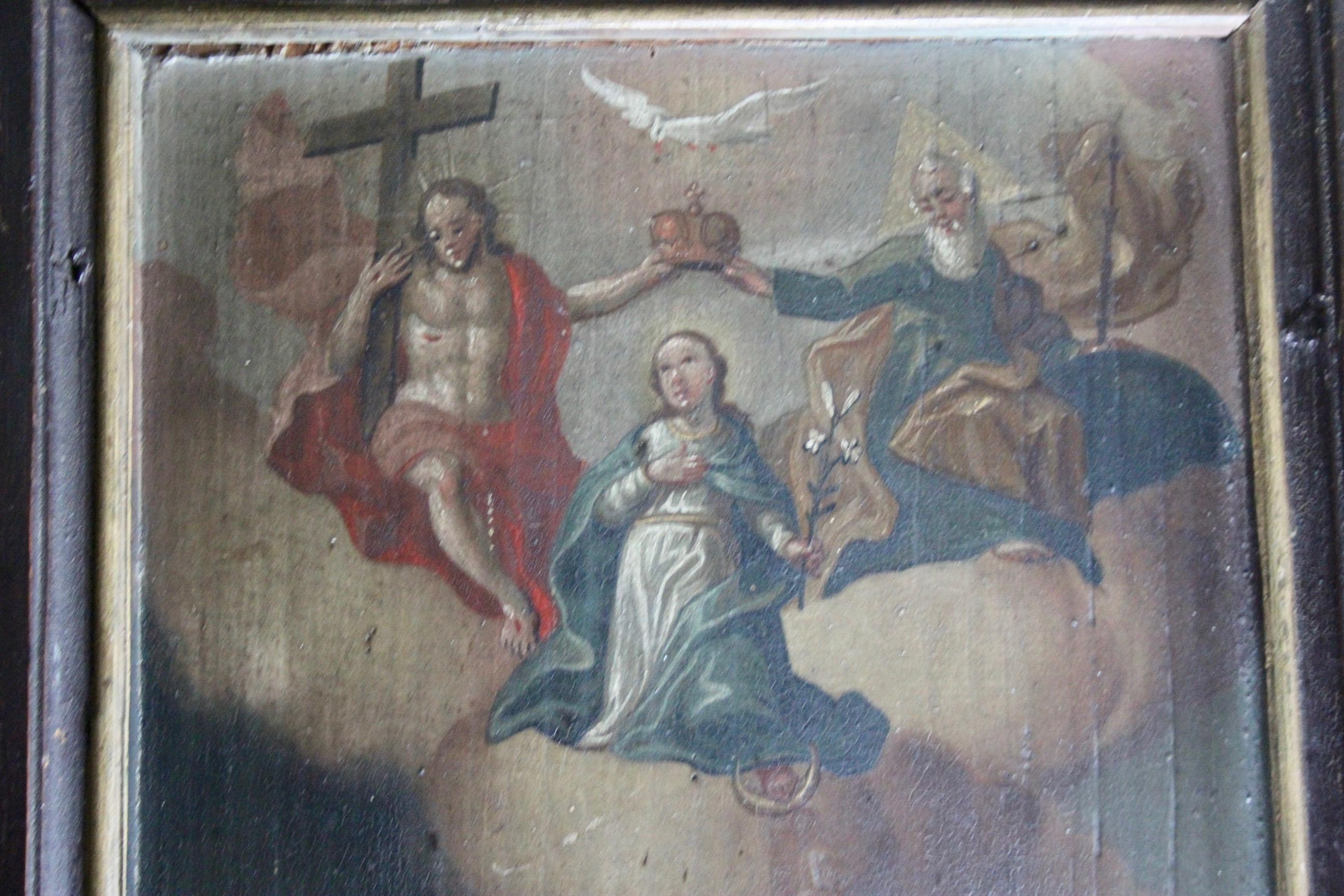 European Ex voto painting dated 1845 For Sale