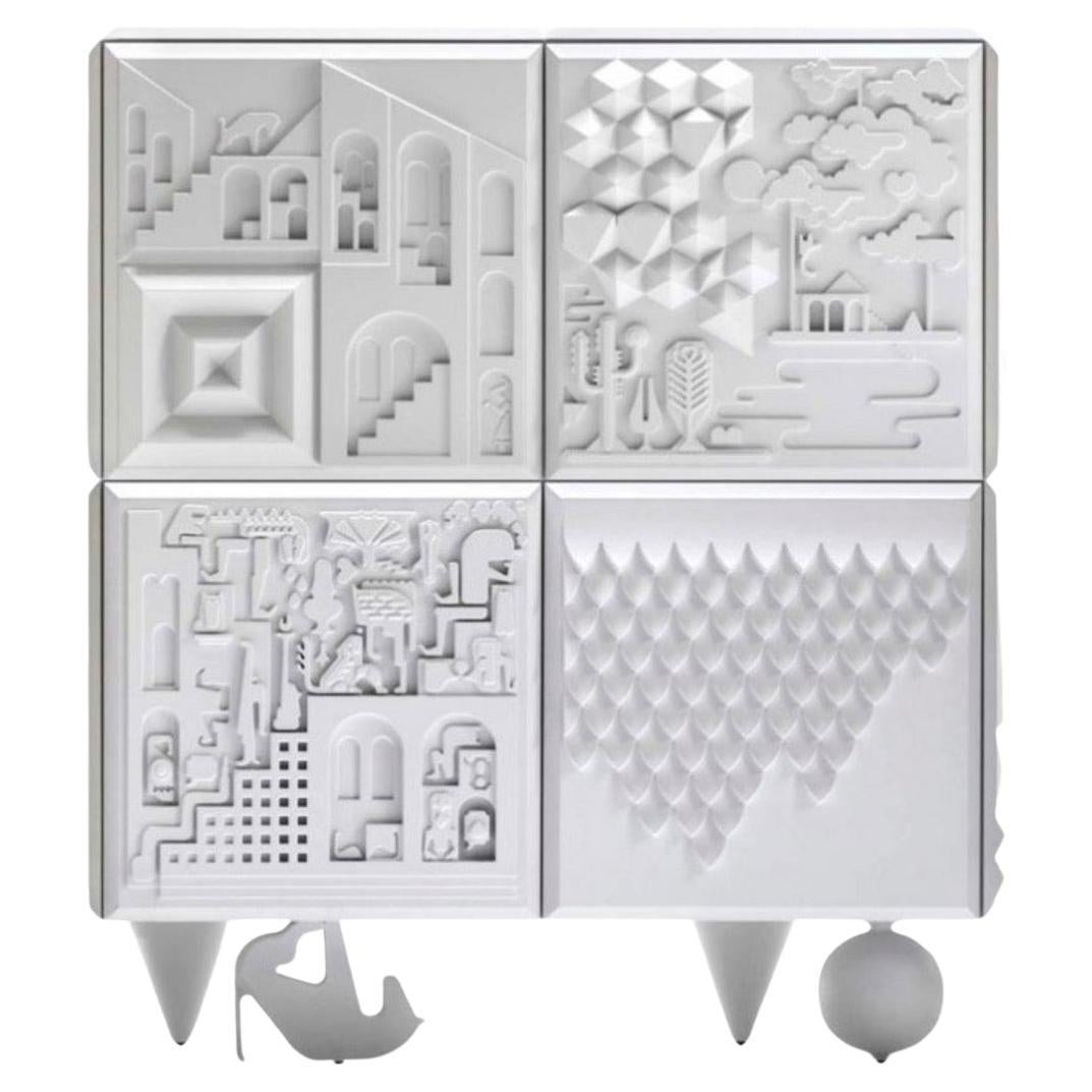 Zeitgenössisches, weiß lackiertes, modulares Trinkgefäß-Sideboard Modell Tout Va Bien