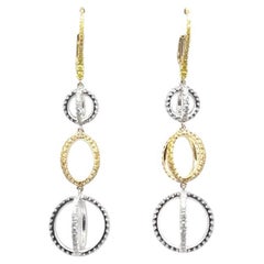 EX318PLAT-18KY - Round X Graduating Drop Earrings