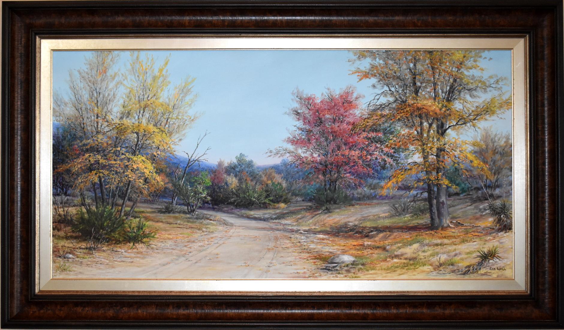 Exa Wall Landscape Painting - "Hill Country Road"   Texas Fall Scene