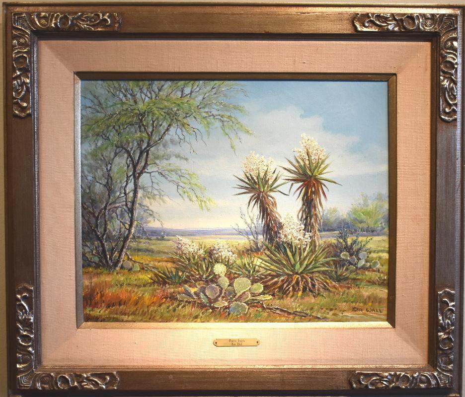 Exa Wall Landscape Painting - "Prarie Lights"  Texas Hill Country Spanish Daggers Mesquite Prickly Pear Cactus