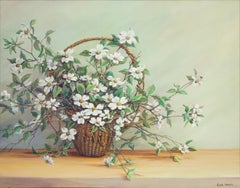 White Flowers in Basket
