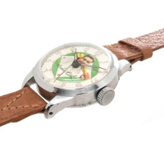 Exacta Time Corp Stainless Steel Babe Ruth Mechanical Wristwatch, circa 1948