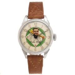 Vintage Exacta Time Corp Stainless Steel Babe Ruth Mechanical Wristwatch, circa 1948 