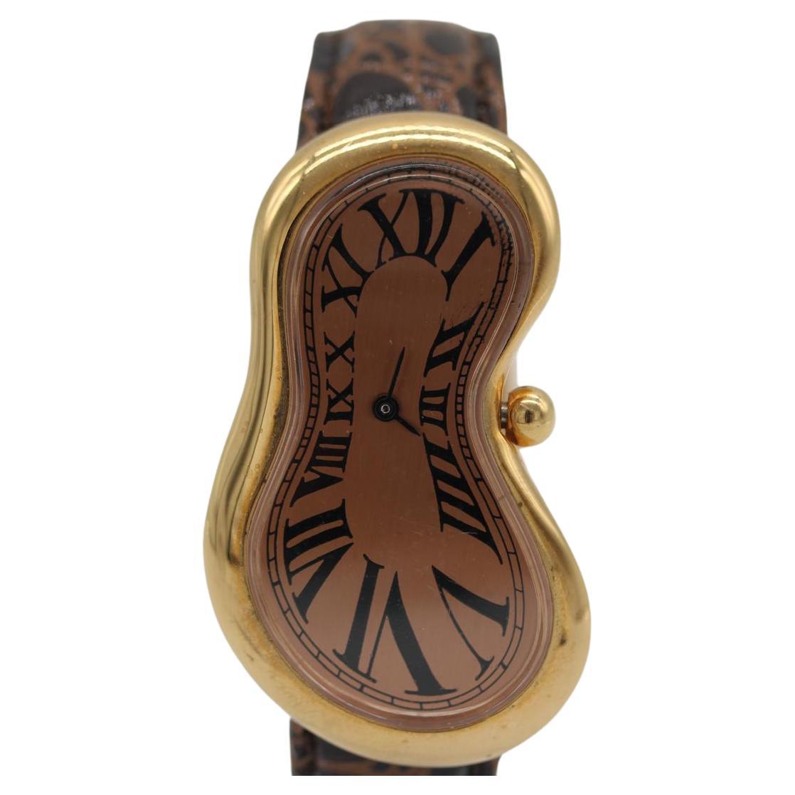 Exaequo “Dali Softwatch” Rose Gold Plated Brown Dial Quartz For Sale