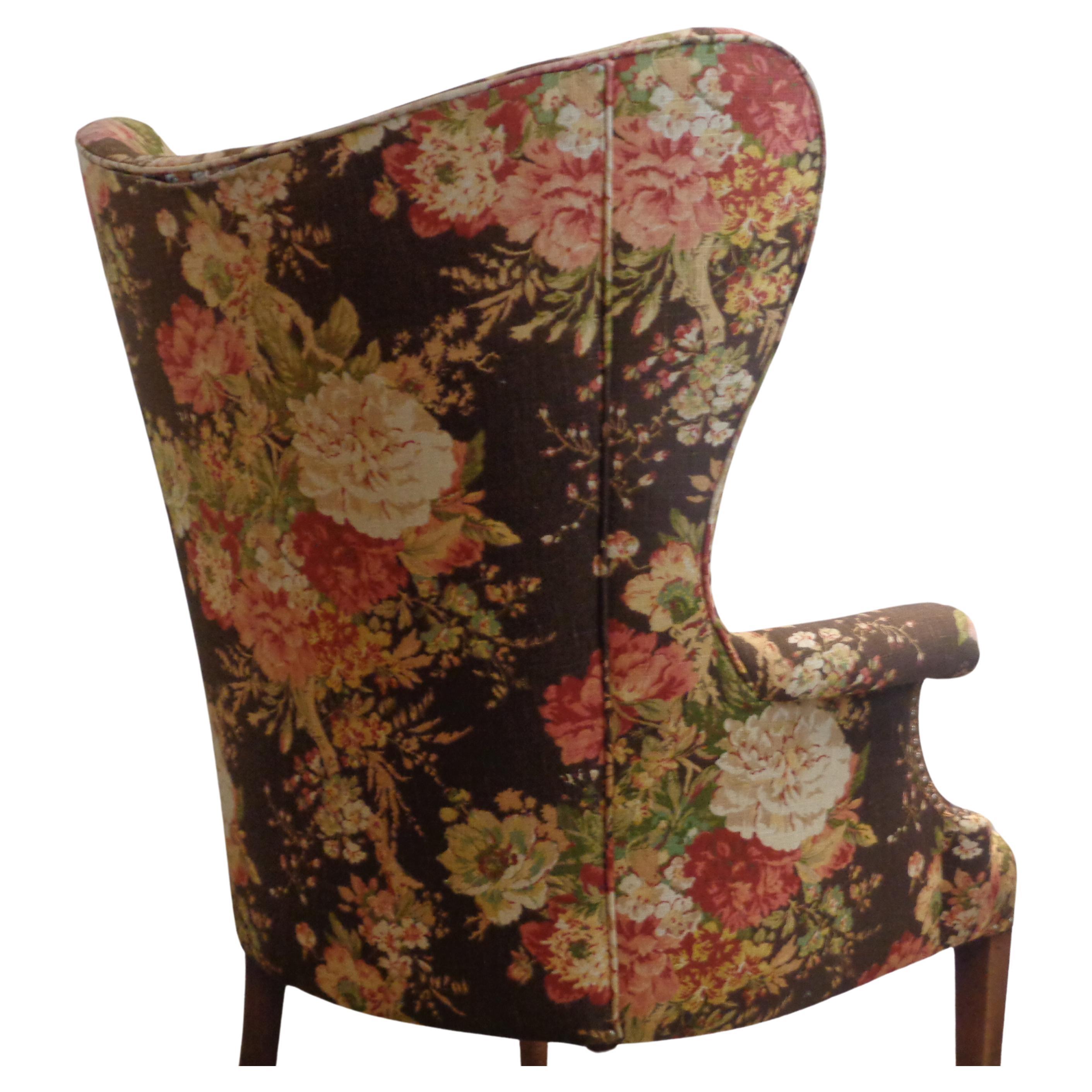 Exaggerated Butterfly Back Wing Chair, Circa 1940 3
