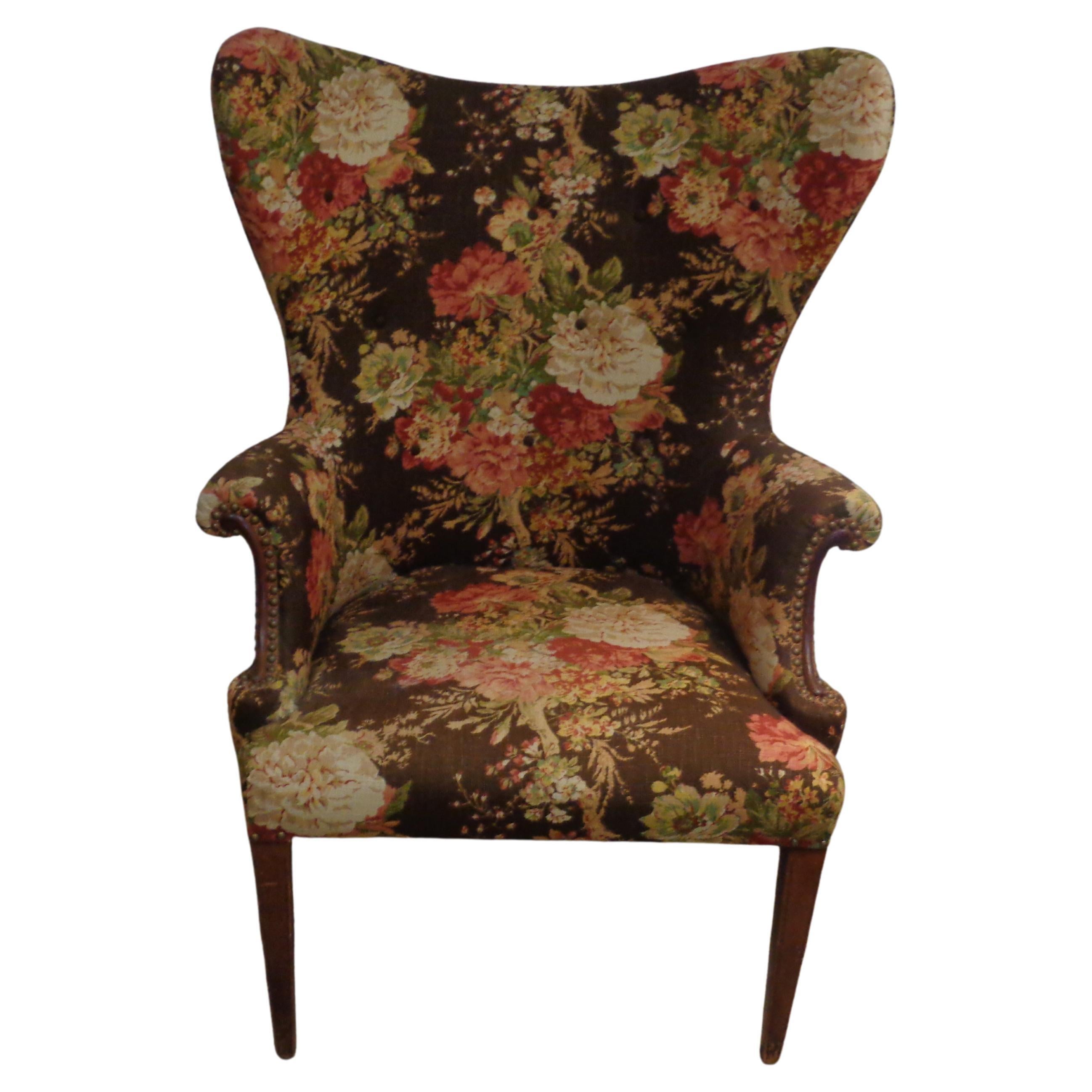  Exaggerated Butterfly Back Wing Chair, Circa 1940 For Sale 5